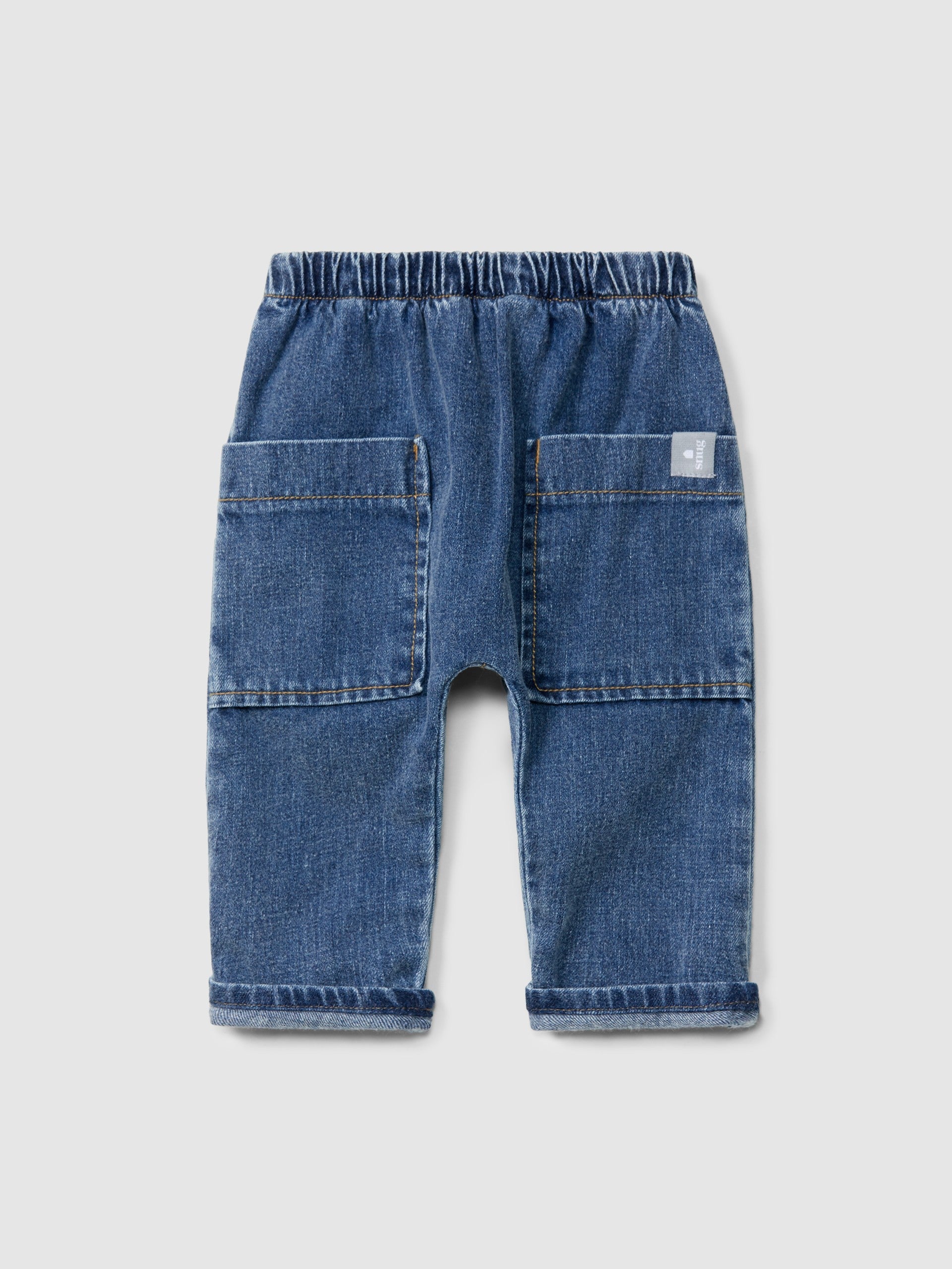 Snug Organic Cotton Denim Pull-Up Pants || Indigo
