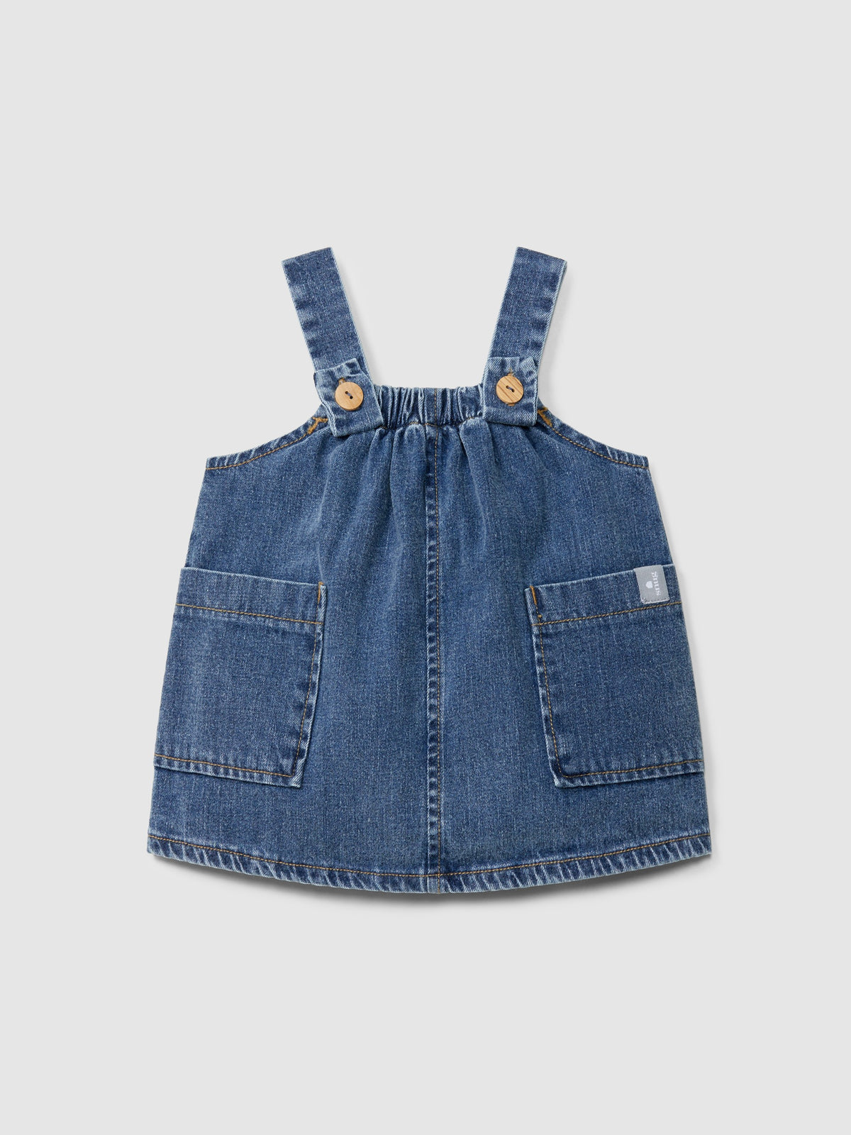 Snug Pinafore in Organic Cotton Denim || Gray