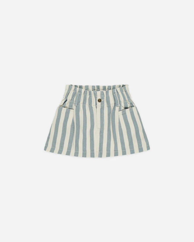 Rylee + Cru Pointelle Tee & Denim Mini Skirt Set || Ocean