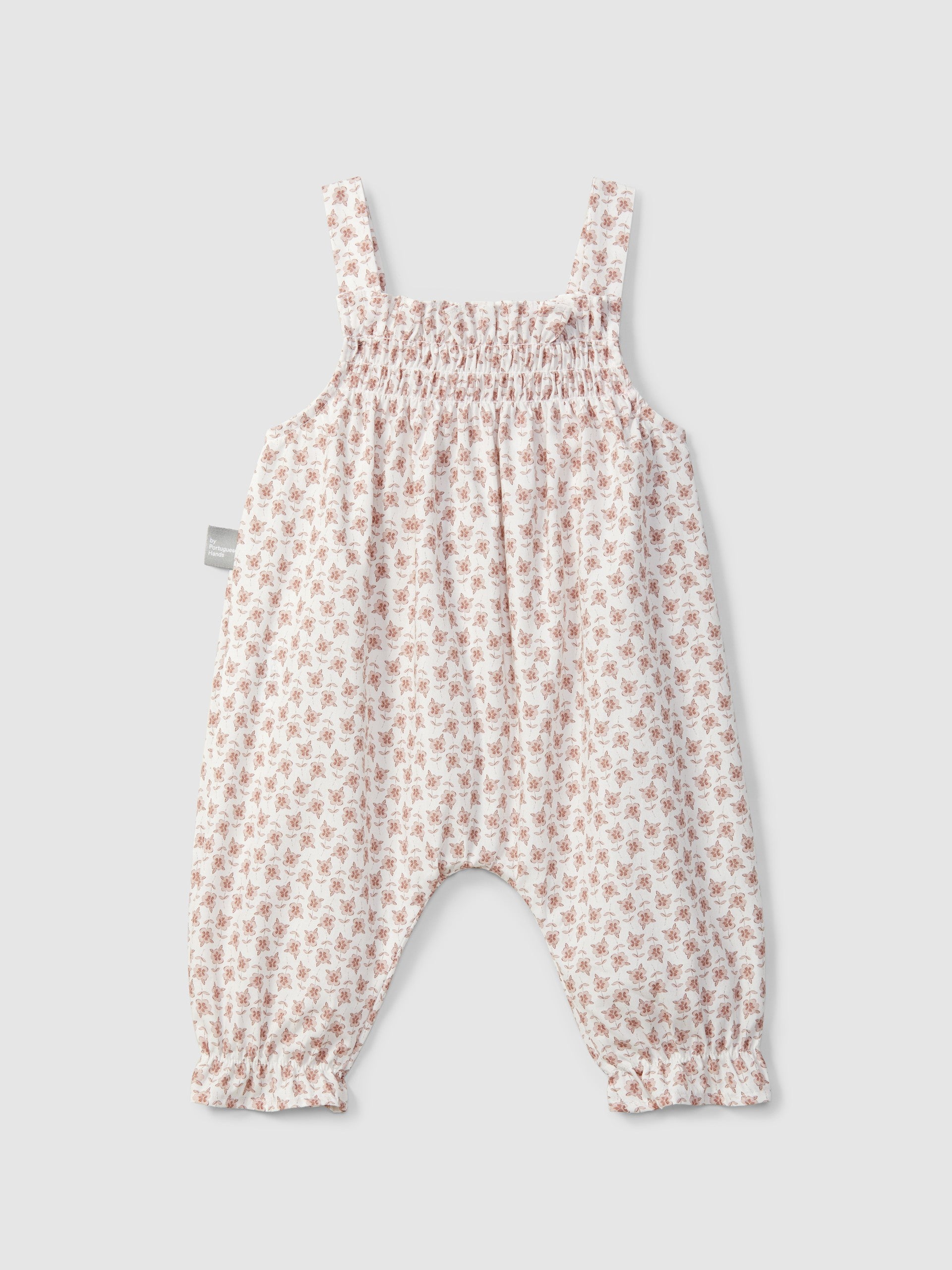 Snug Floral Dungarees with Rickrack Detail || Old Pink