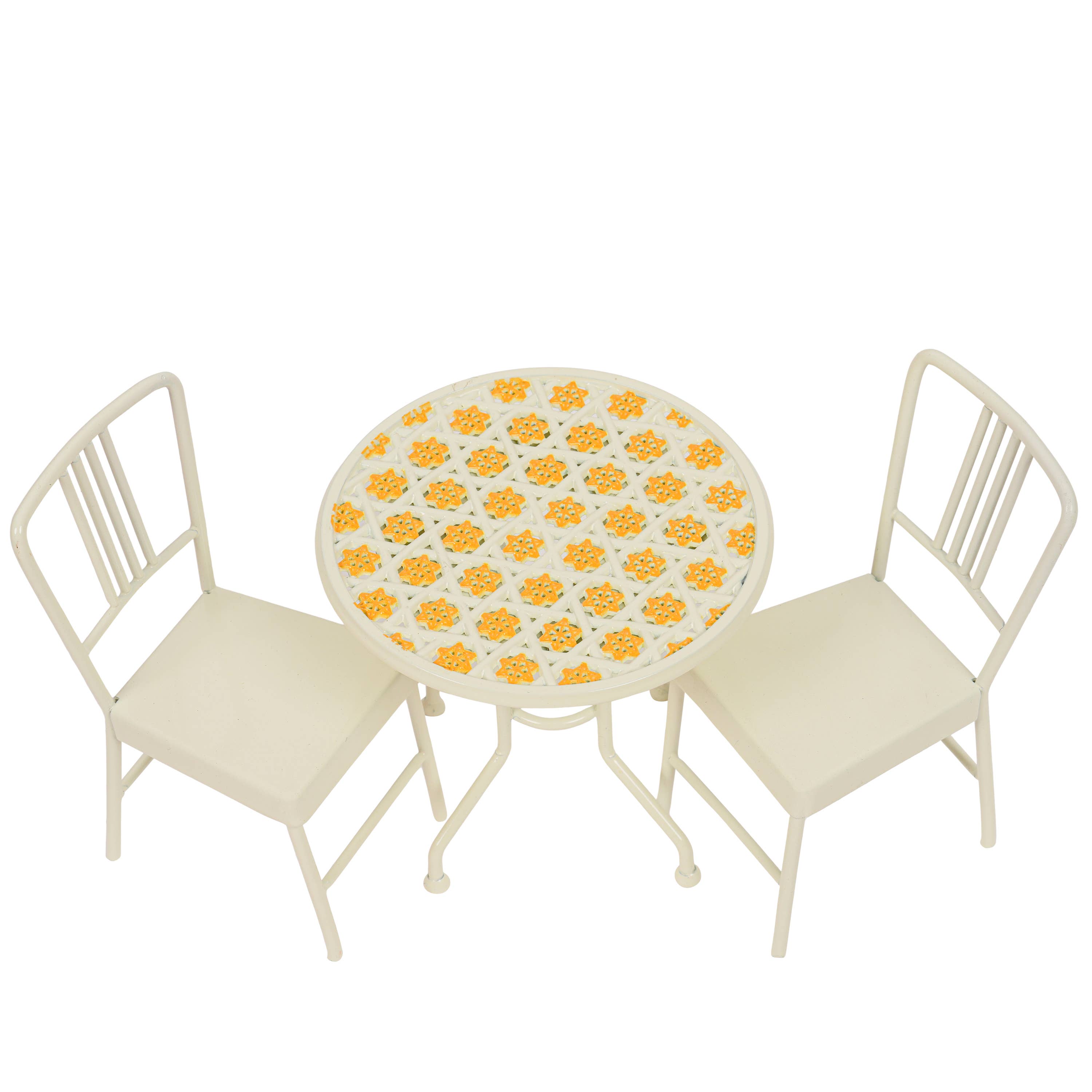 Table and Chairs Sunny Yellow Floral Pattern