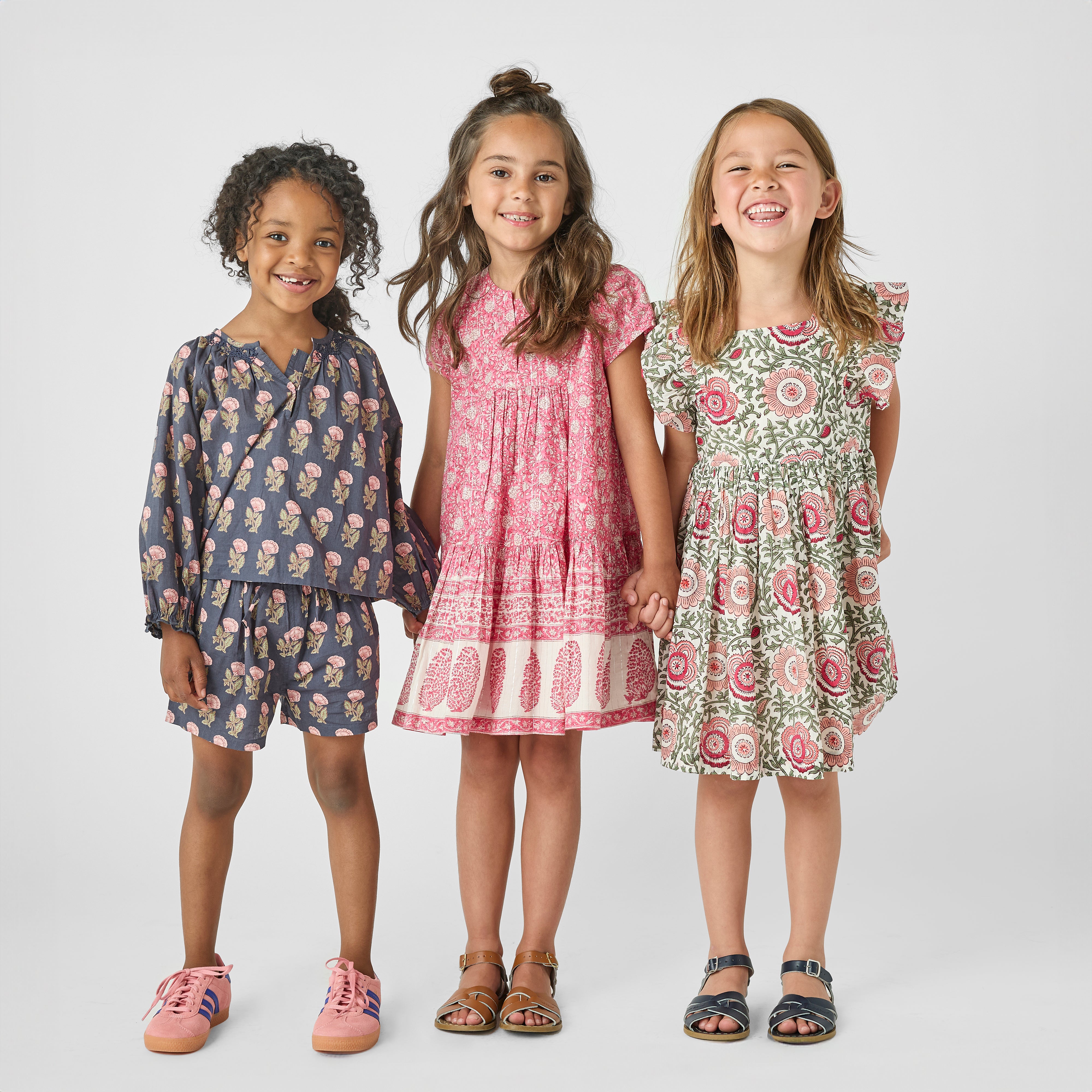 Girls Ava Top Navy Flower