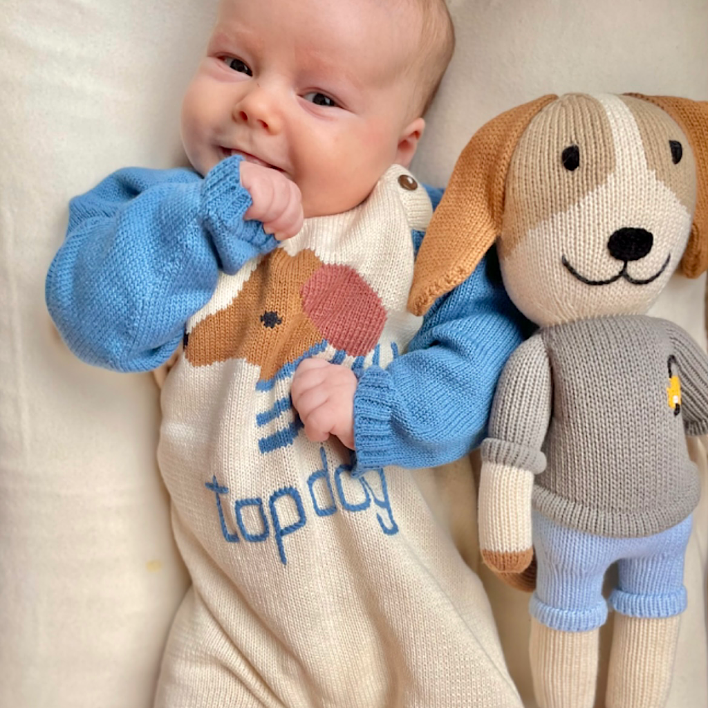 Organic Knit Baby Romper Top Dog