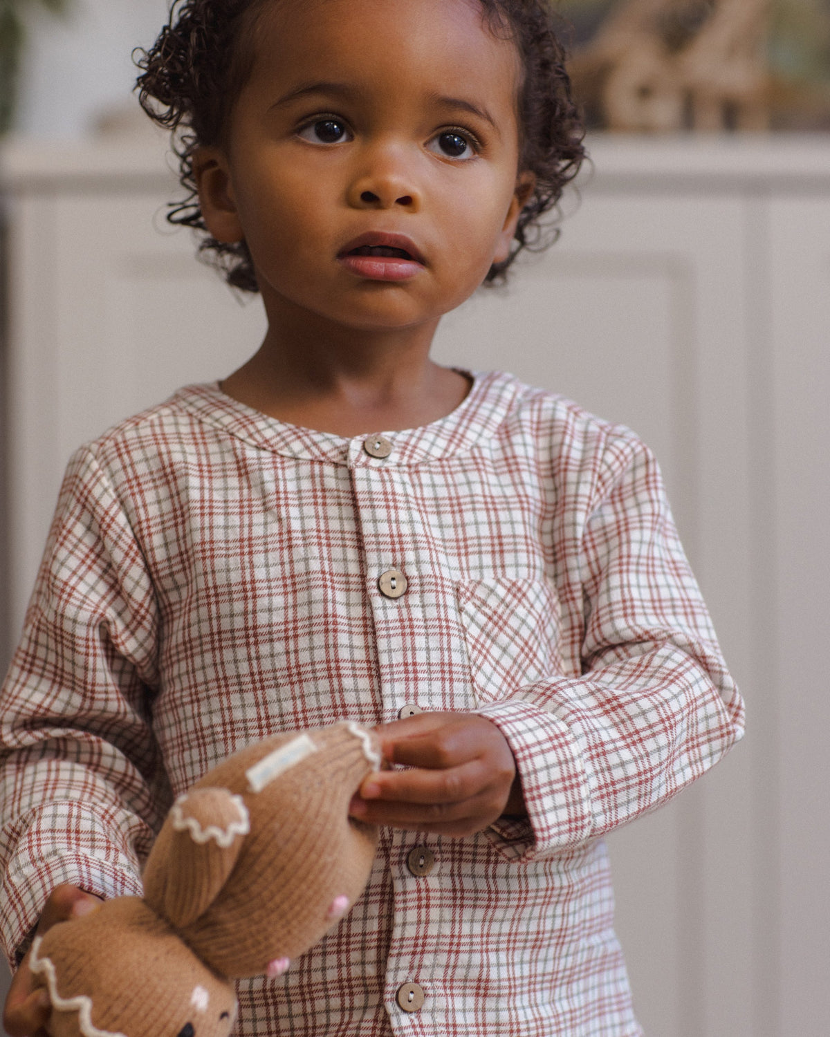 Quincy Mae Milo Shirt || Christmas Plaid