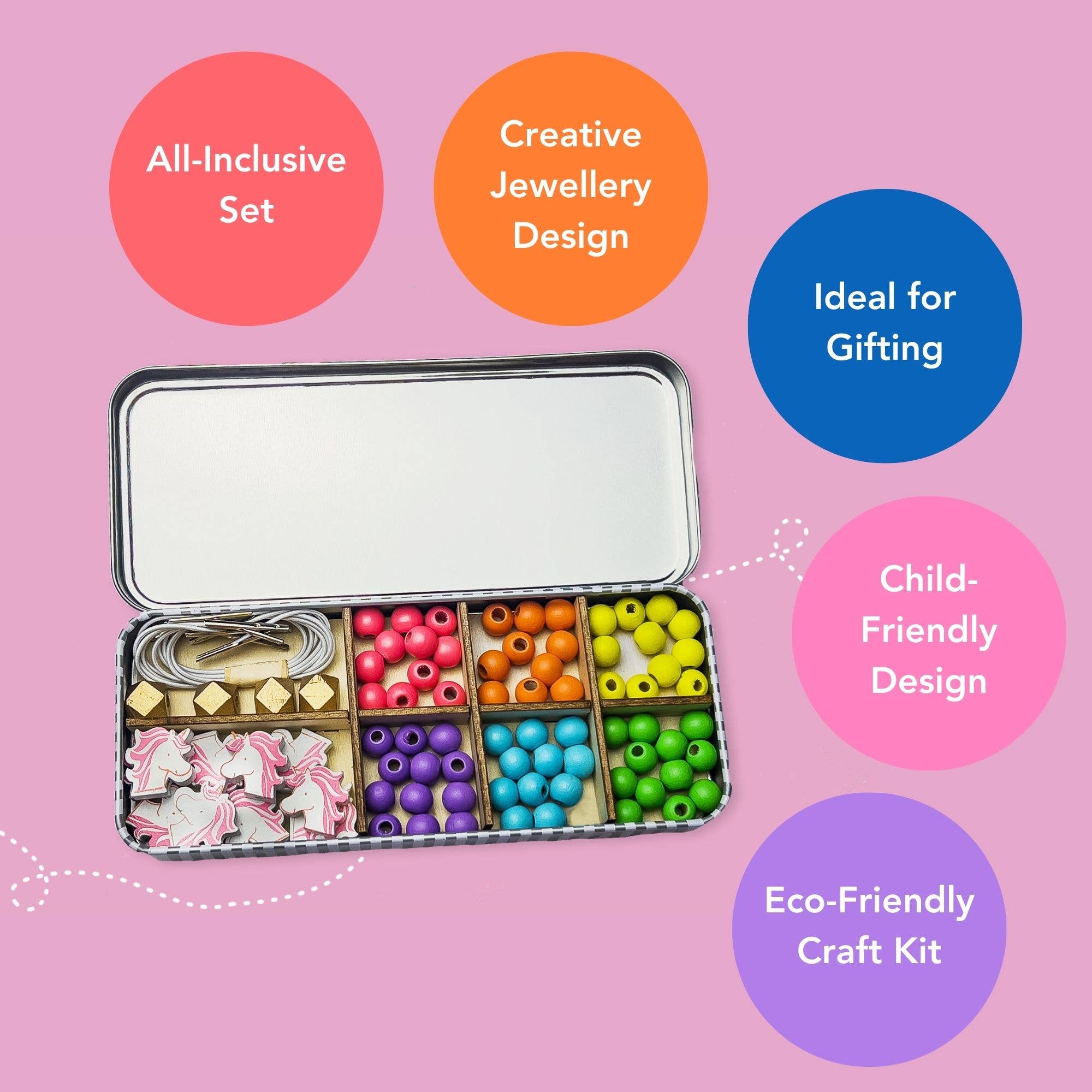 Unicorn Bracelet Bead Kit - Makes 5 Bracelets