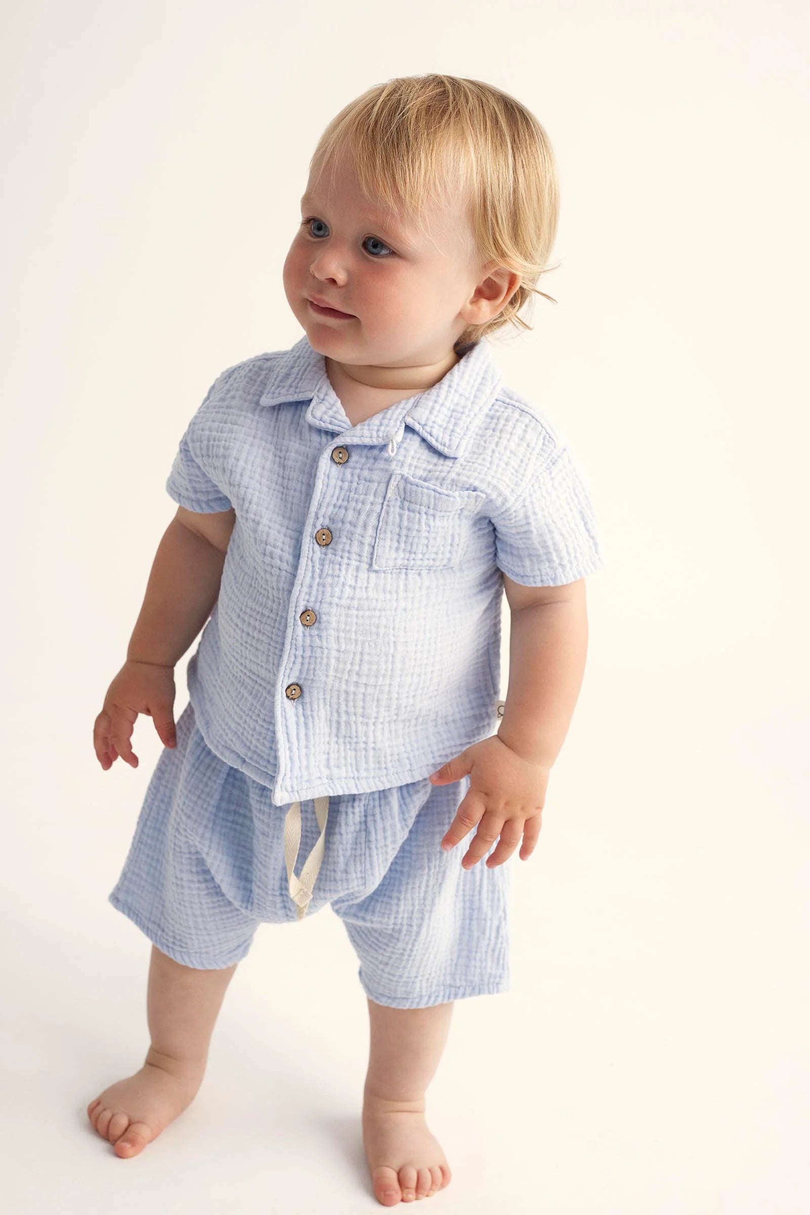 Soft Gauze Baby Short Sleeves Shirt