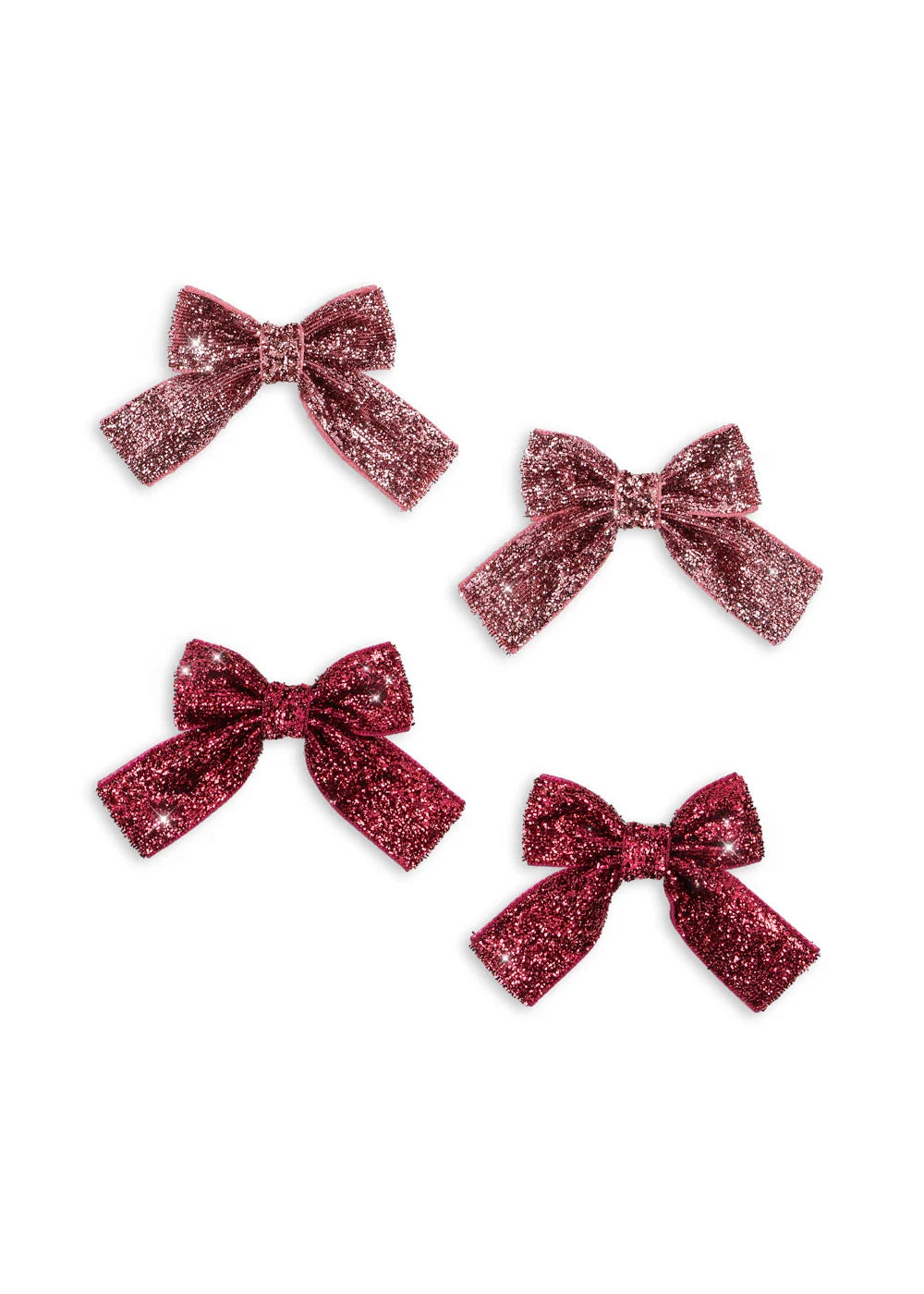 Konges Sløjd 4 Pack Glitter Bow Hair Clips || Pink