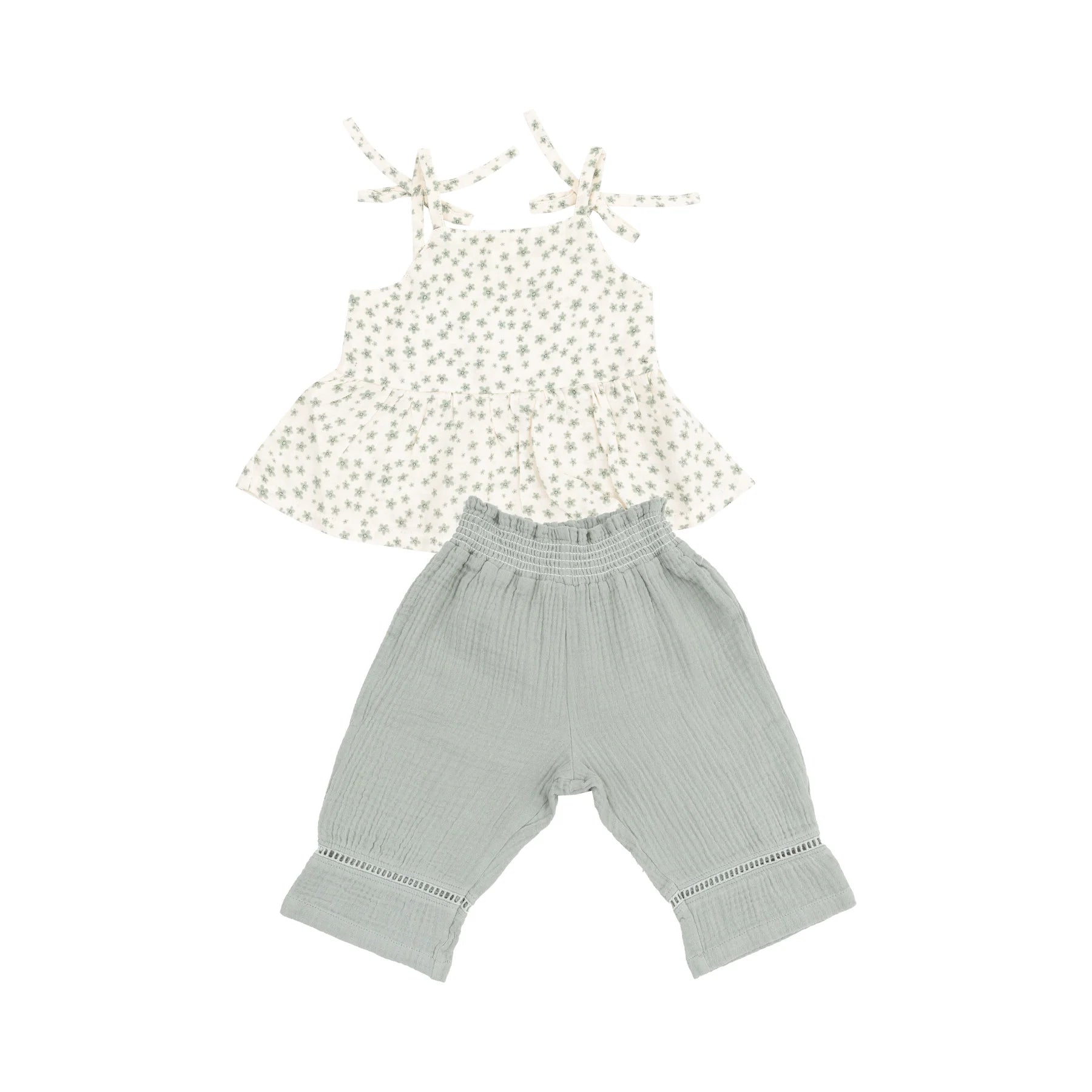 Peplum Tank & Smocked Waist Pants