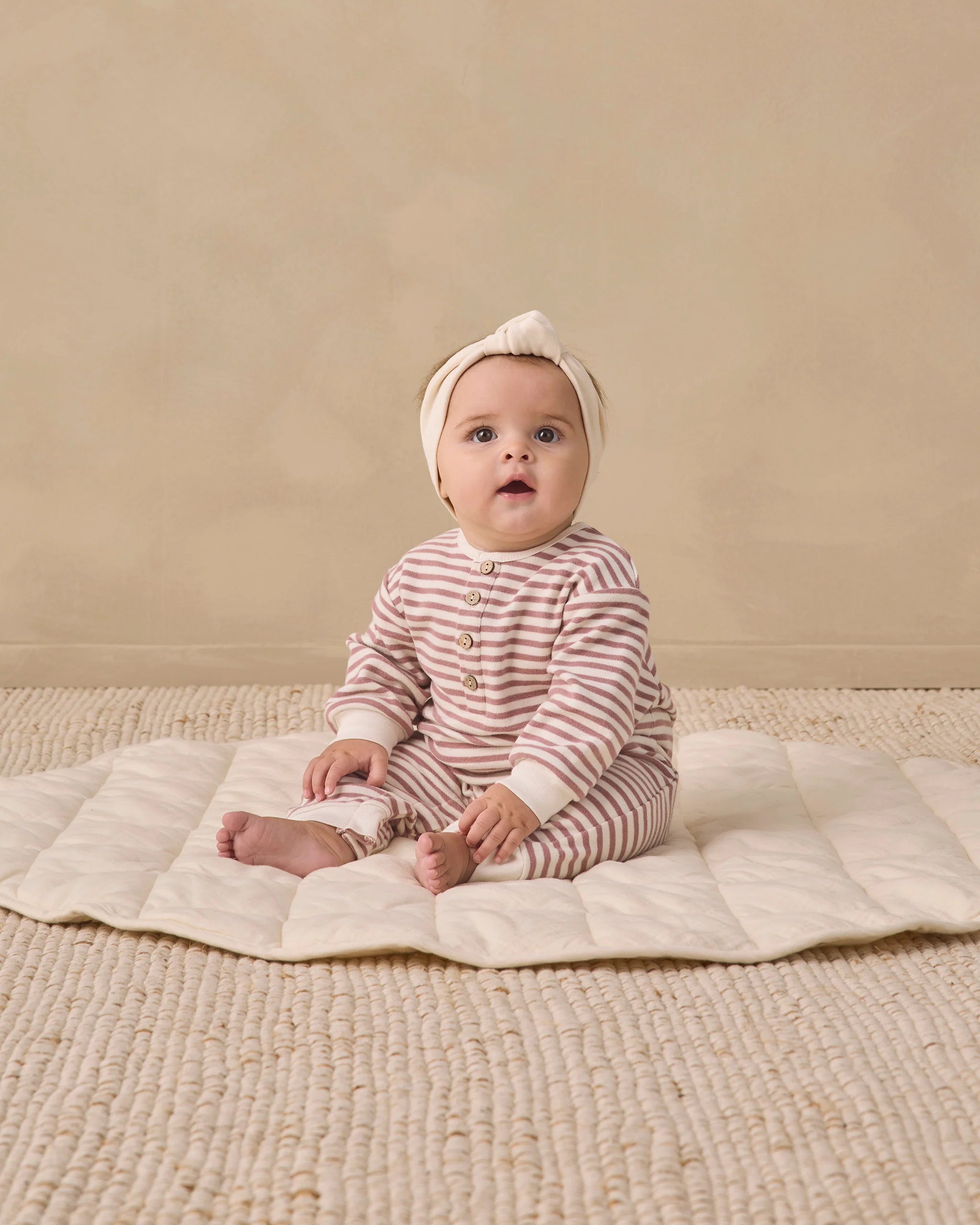 Quincy Mae Relaxed Jumpsuit || Mulberry Stripe