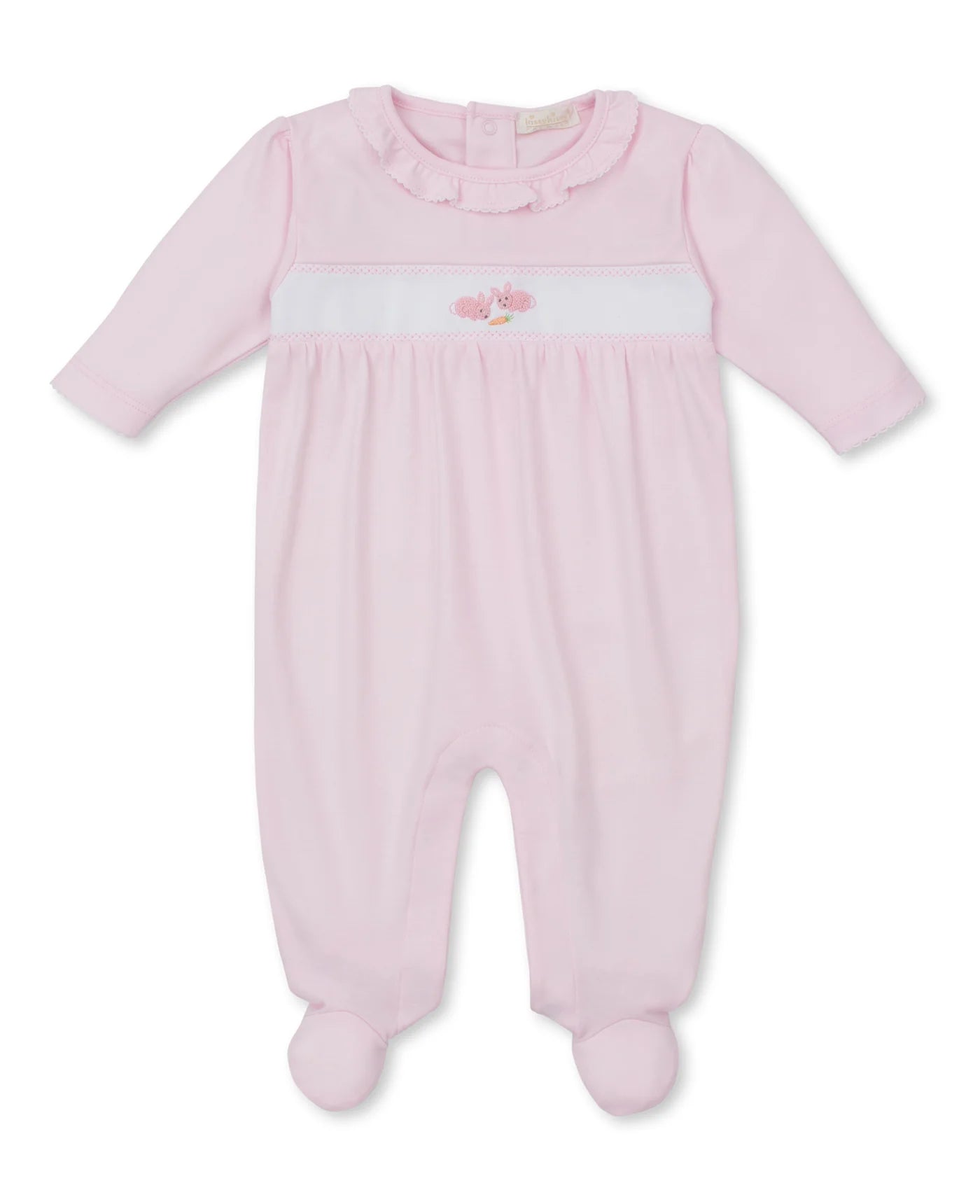 Premier Baby Bunny Patch Pink Hand Emb. Footie