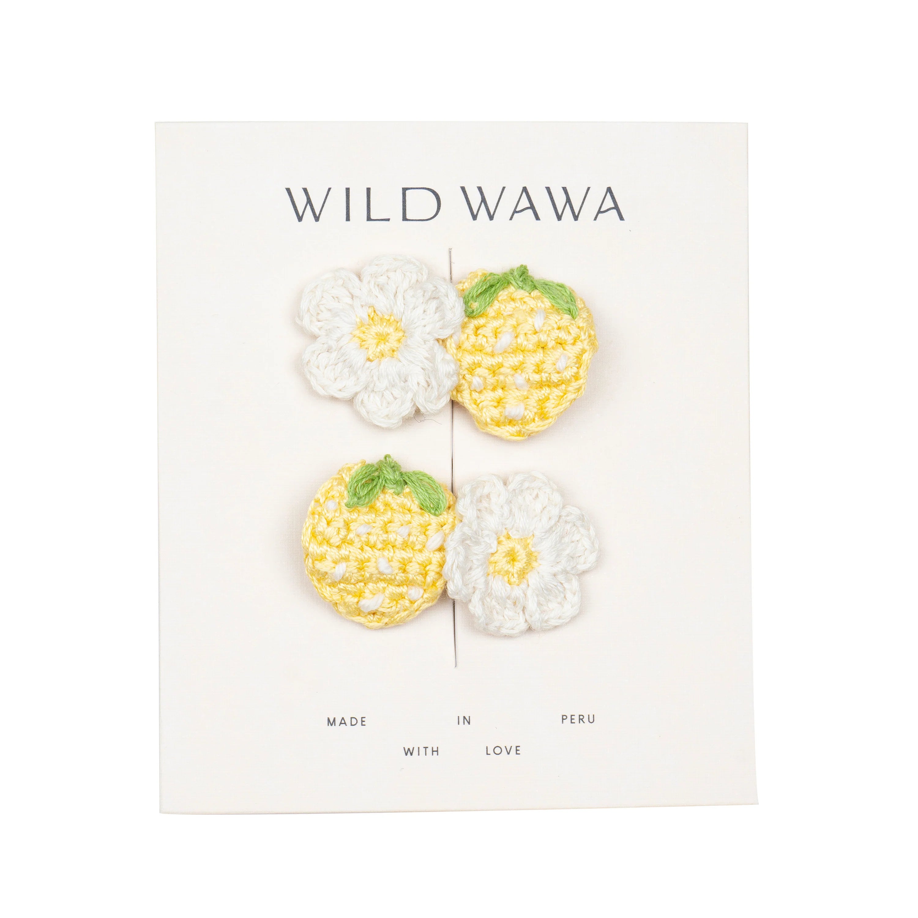 Wild Wawa Crochet Clip Set in Lemon Twist