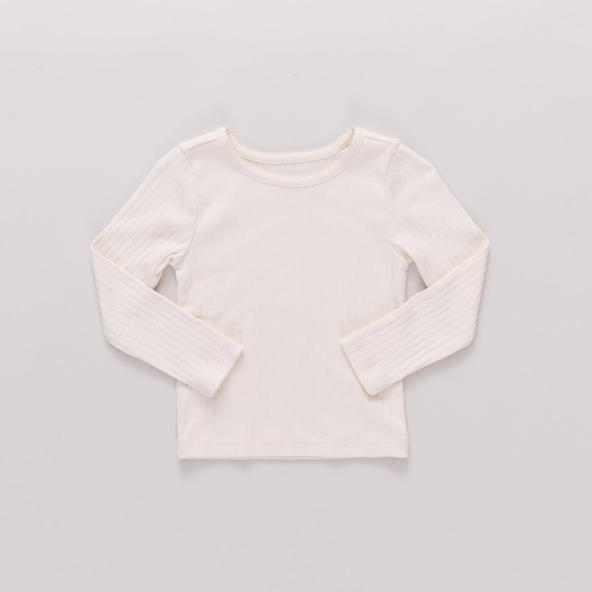 Seesaw Long Sleeve Rib T-shirt || Cream