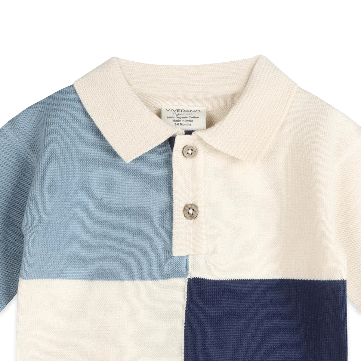 Viverano Luke Color Block Knit Baby Polo & Pant Set (Organic Cotton)