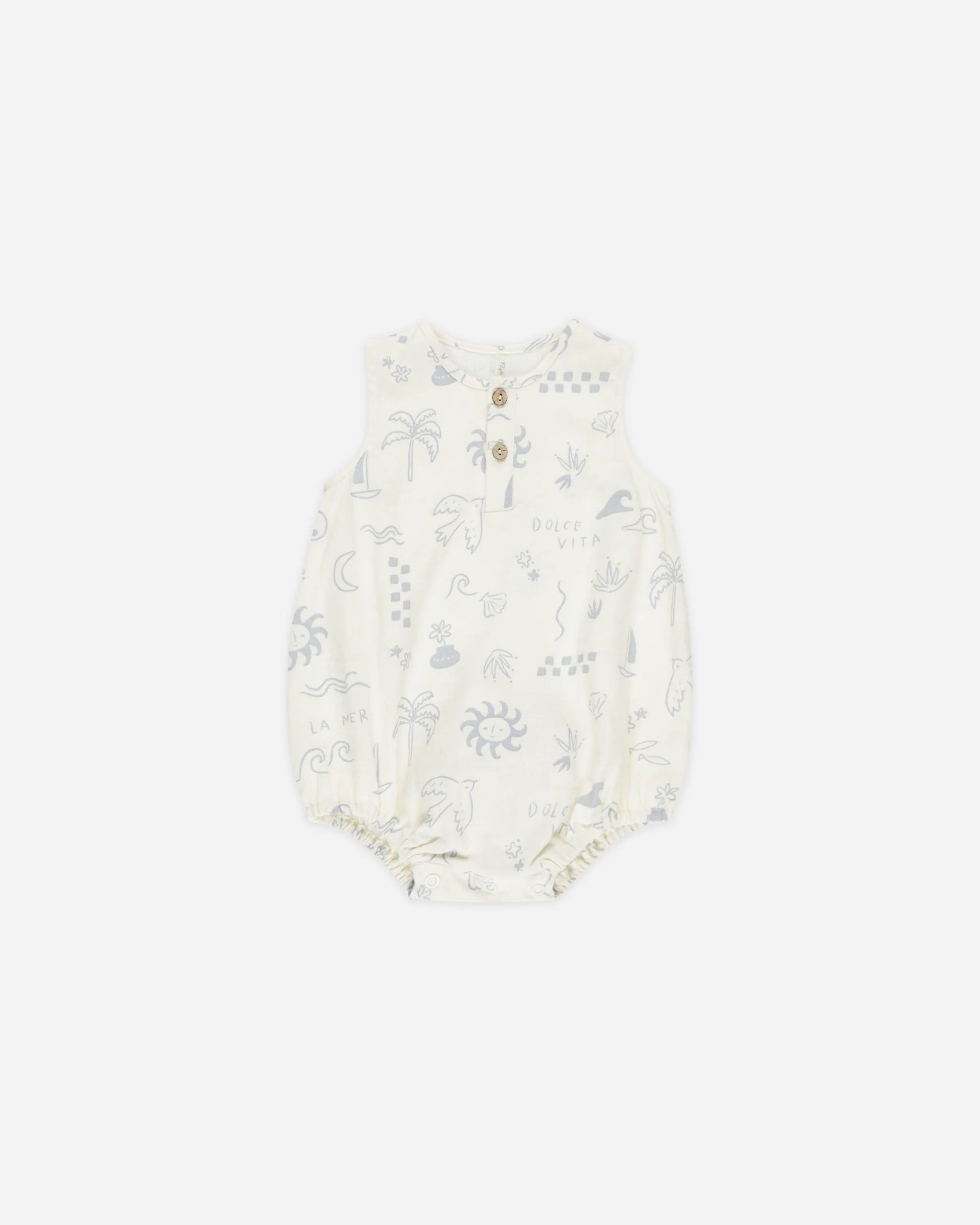 Rylee + Cru Beau Romper || Mediterranean