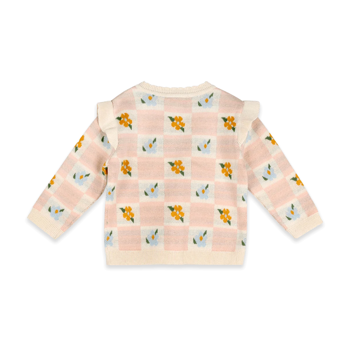 Viverano Organic Cotton Mia Bouquet Jacquard Knit Baby Cardigan