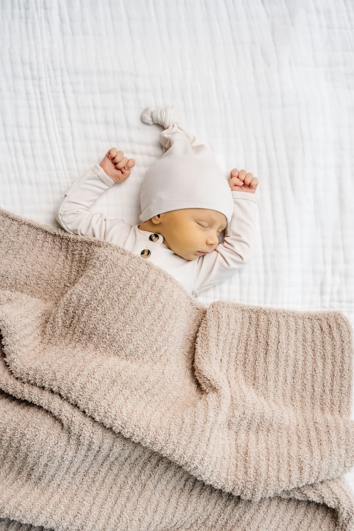 Lou Lou Chenille Blanket - Oatmeal -  Large 45 x 45