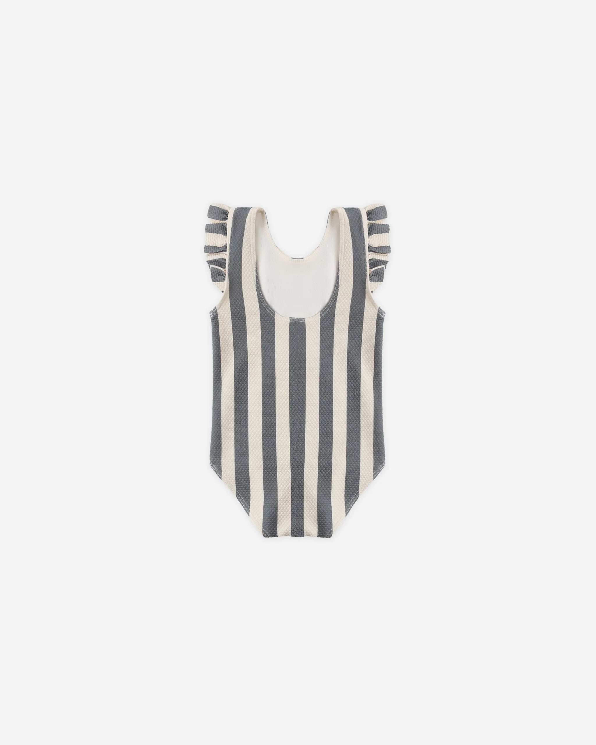 Quincy Mae Scoop Back One-Piece Swimsuit || Retro Ocean Stripe