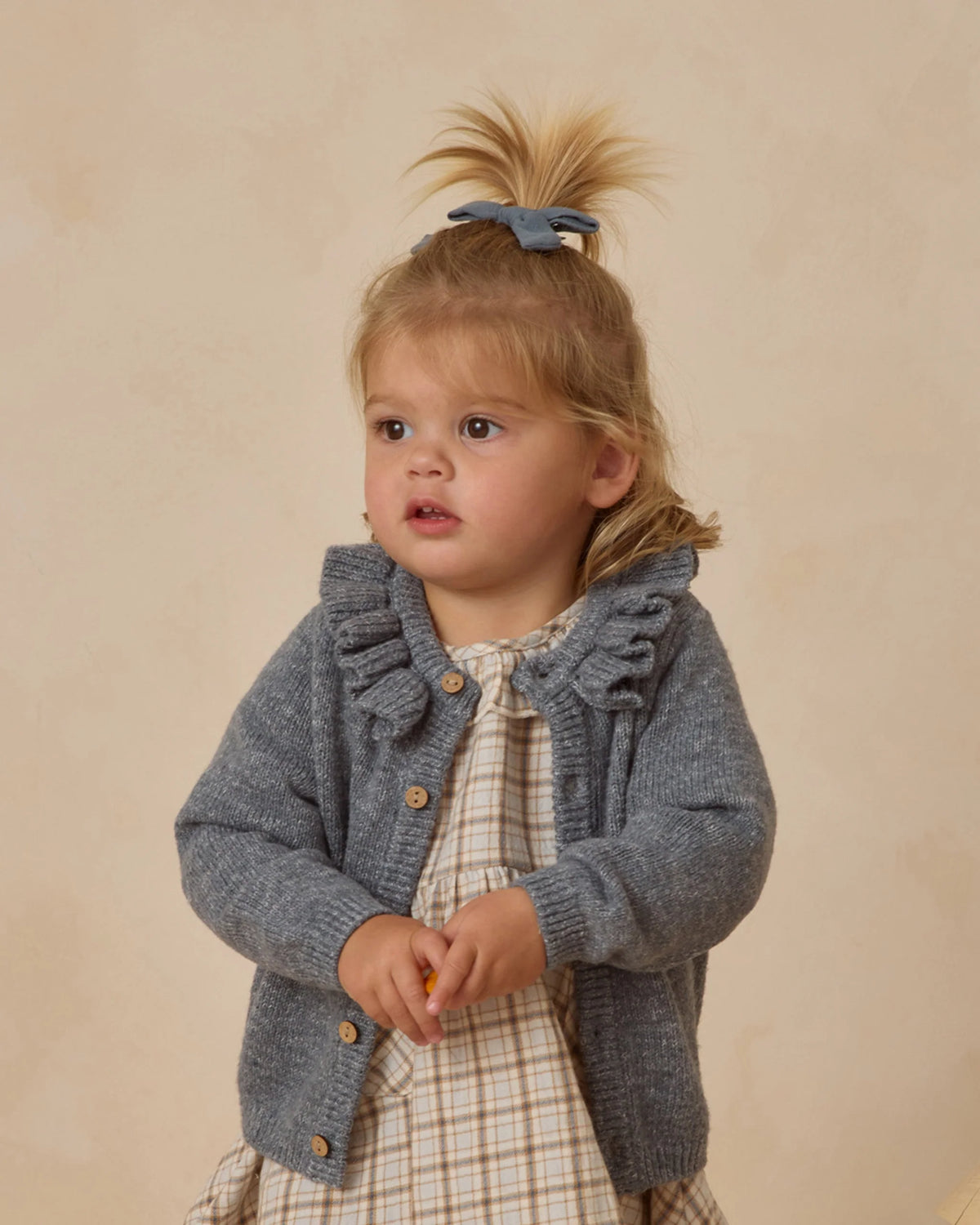 Quincy Mae Ruffle Collar Cardigan || Ocean