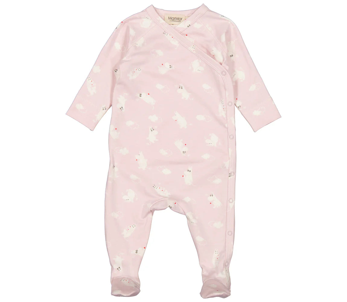 Organic Cotton Kimono Onesie, Hat & Swaddle Set   || Pink Moomin