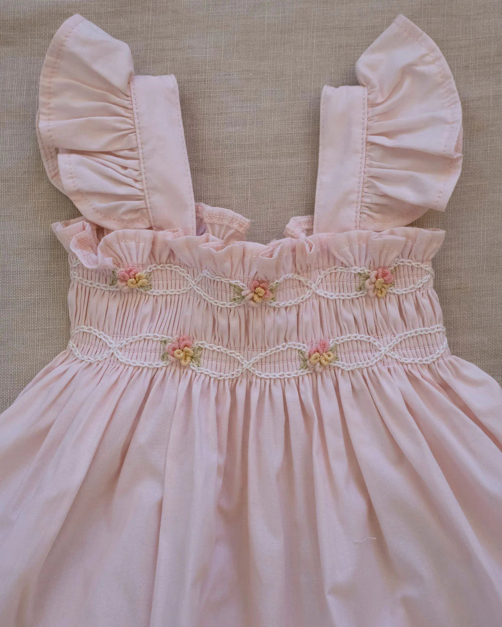 Wild Wawa Embroidered Flutter Set || Pink