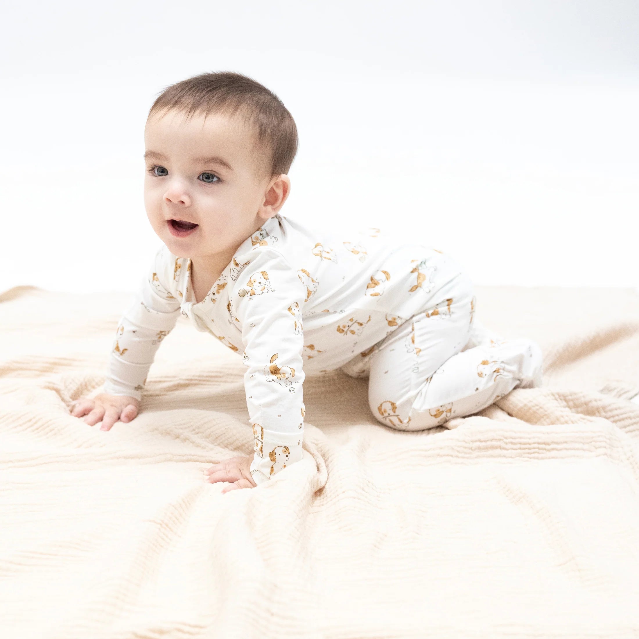 2 Way Zipper Footie || Explorer Puppy