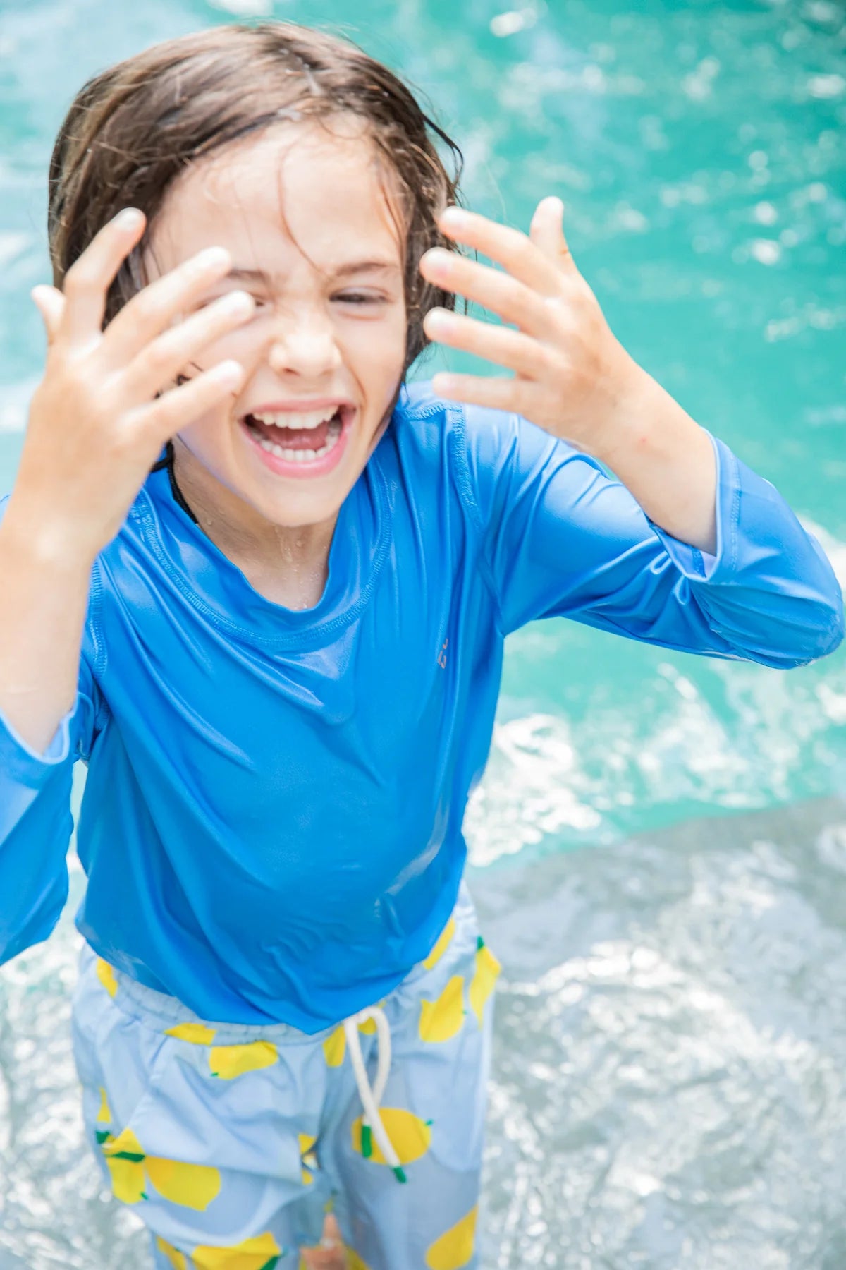 Kids Rashguard Shirt 50+UFP || French Blue