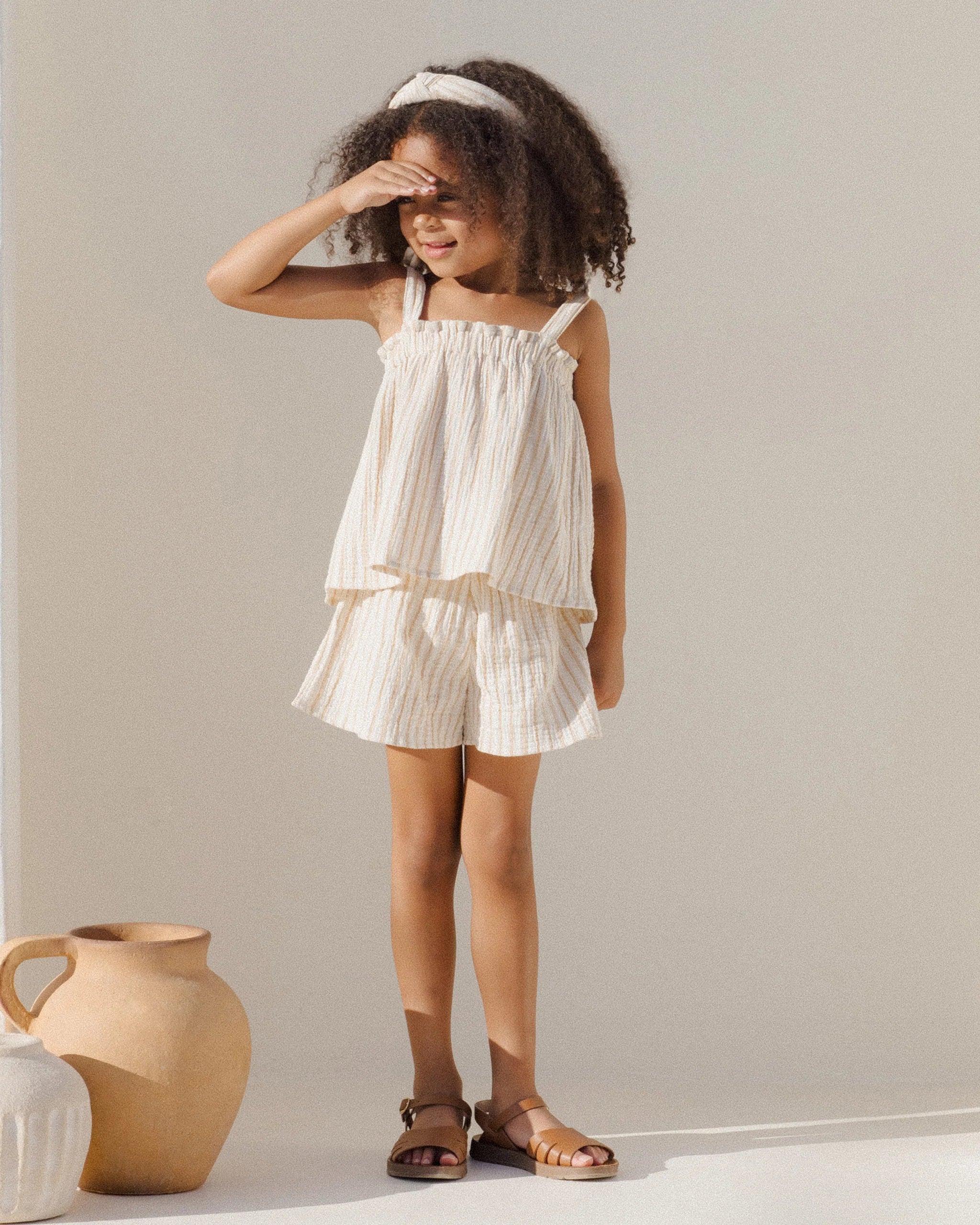 Rylee + Cru Remi Top & Shorts Set || Marigold Stripe