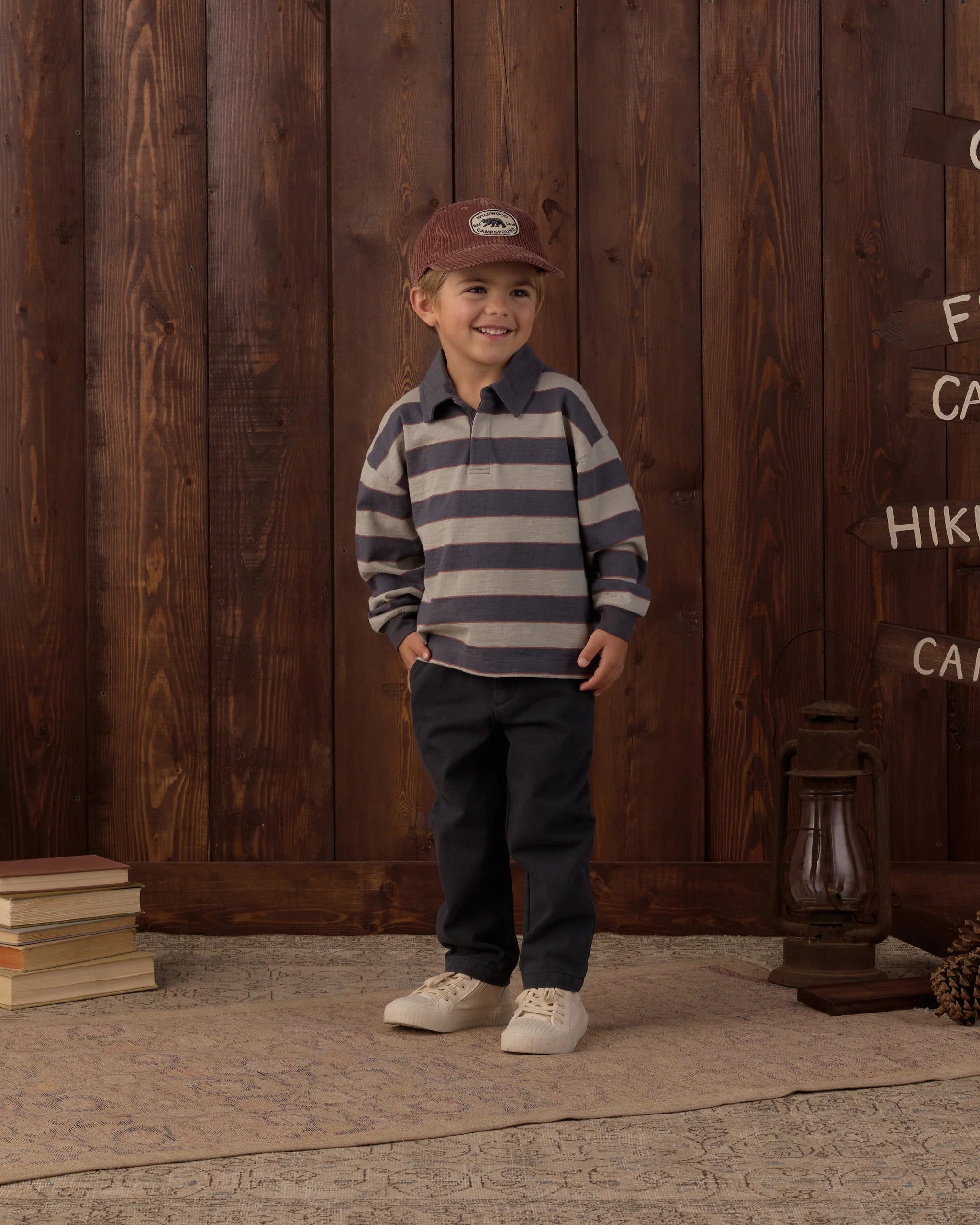 Rylee+Cru Rugby Polo || Sage Stripe