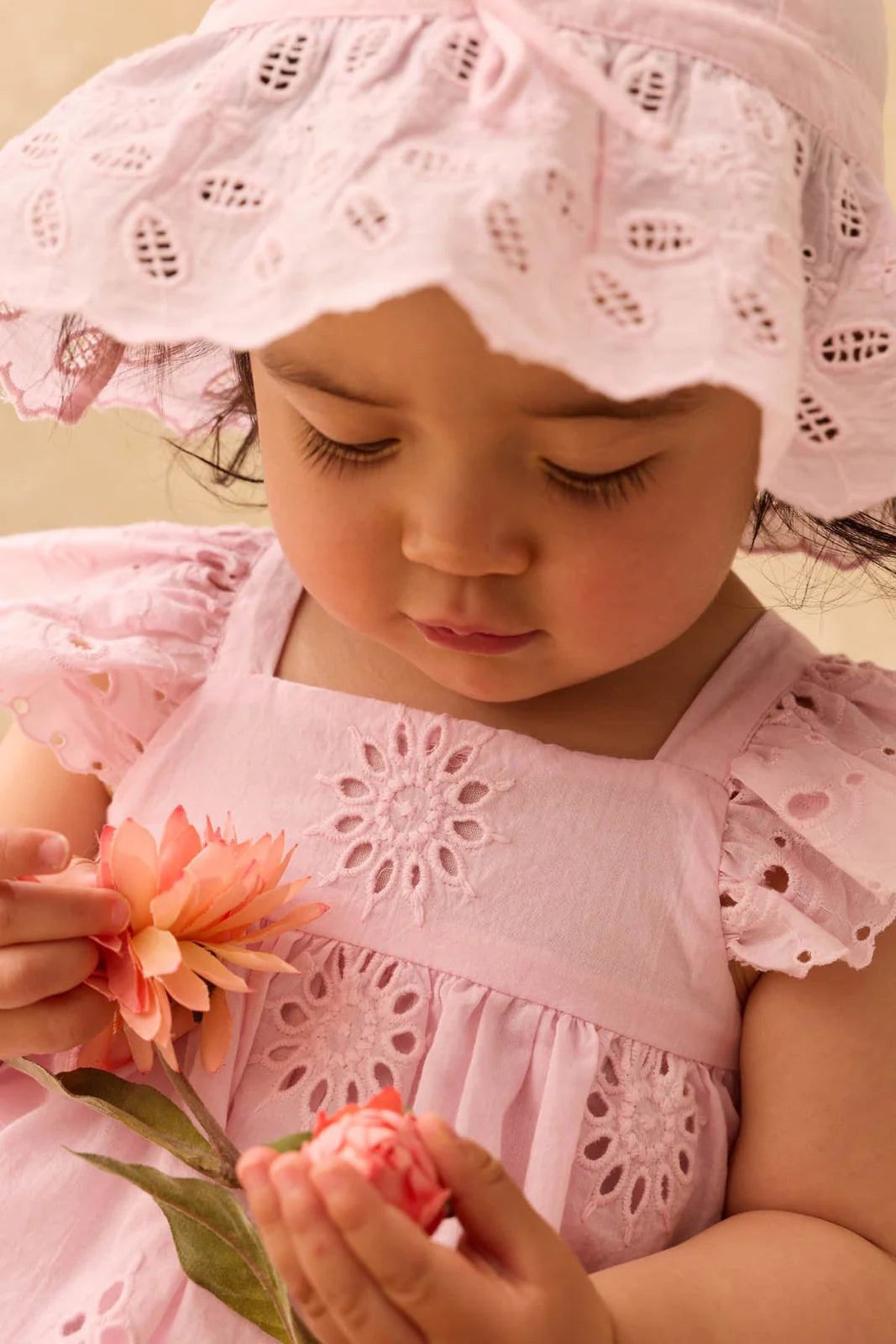 Louise Misha Salome Romper || Pink Schiffli