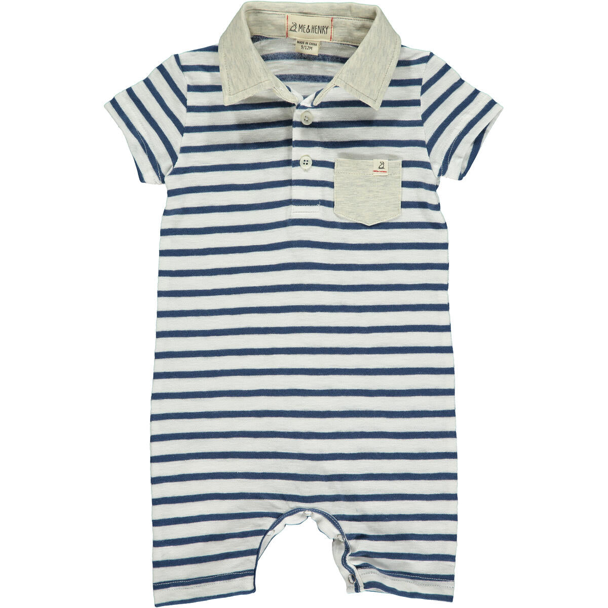 Saltash Polo Romper || Blue and White