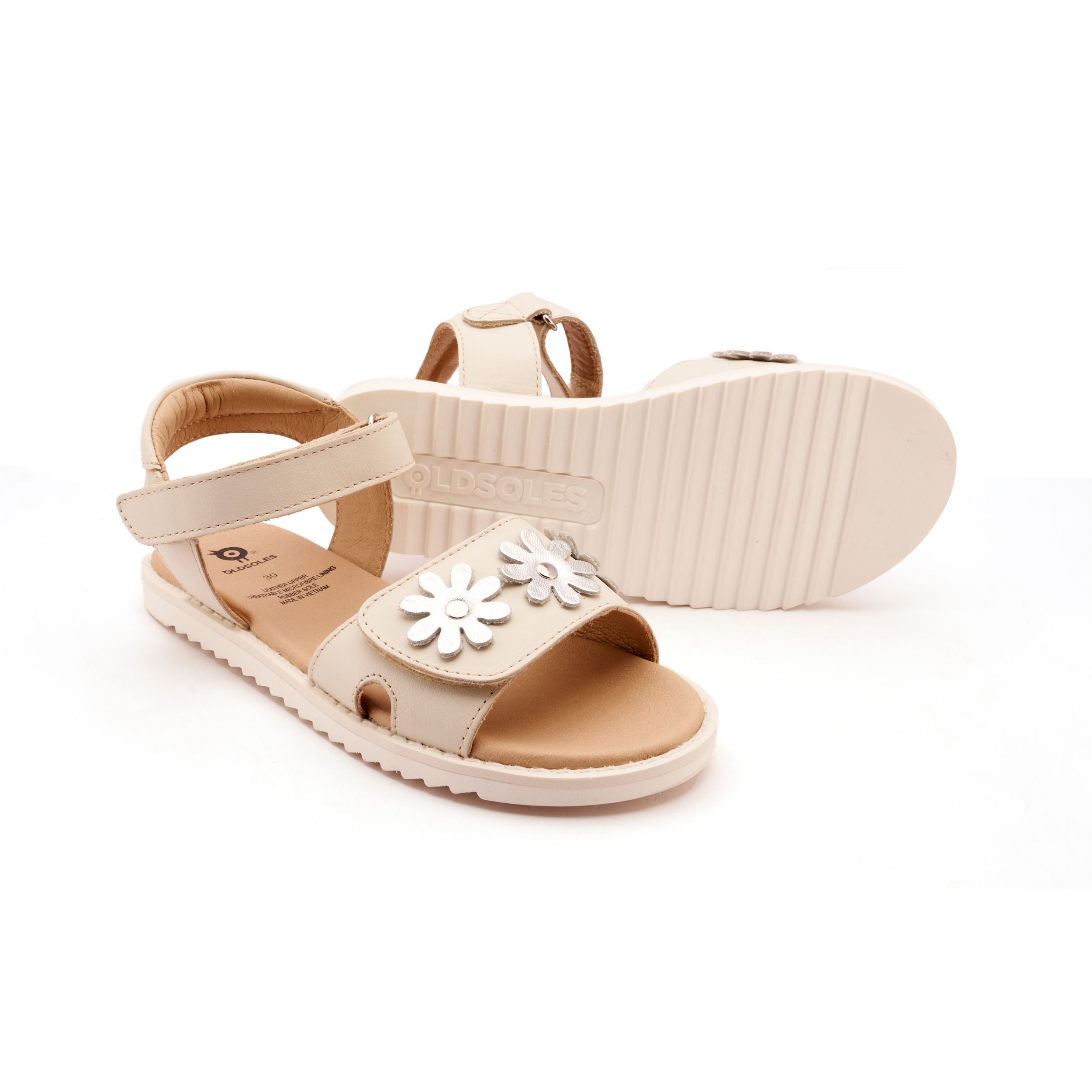 Flower Sandal || Vanilla/Silver