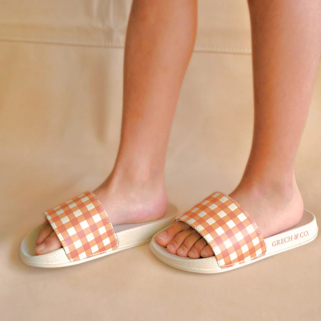 Slide Sandal || Sienna Gingham