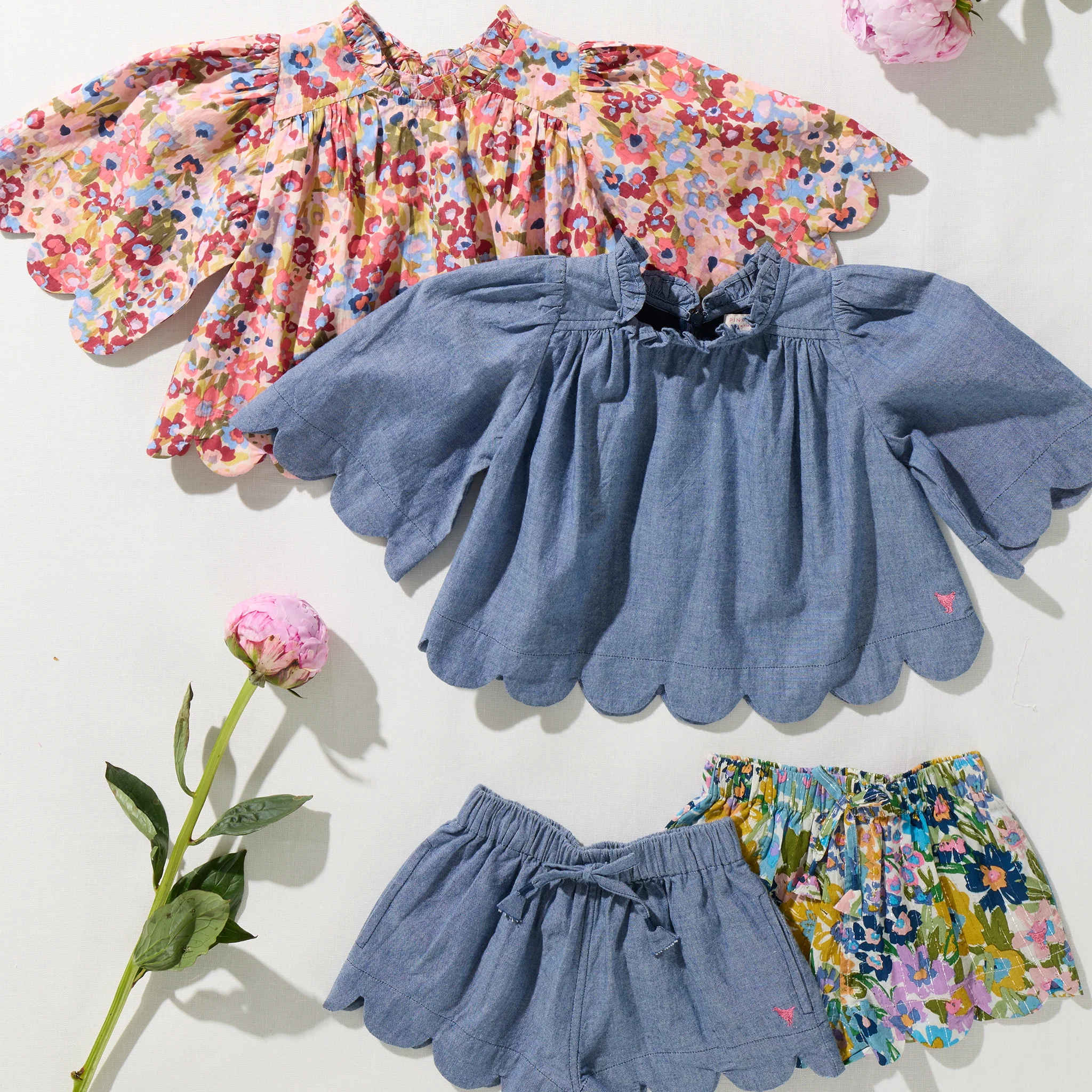 Pink Chicken Girls Scallop Misha Top & Scallop Short Set