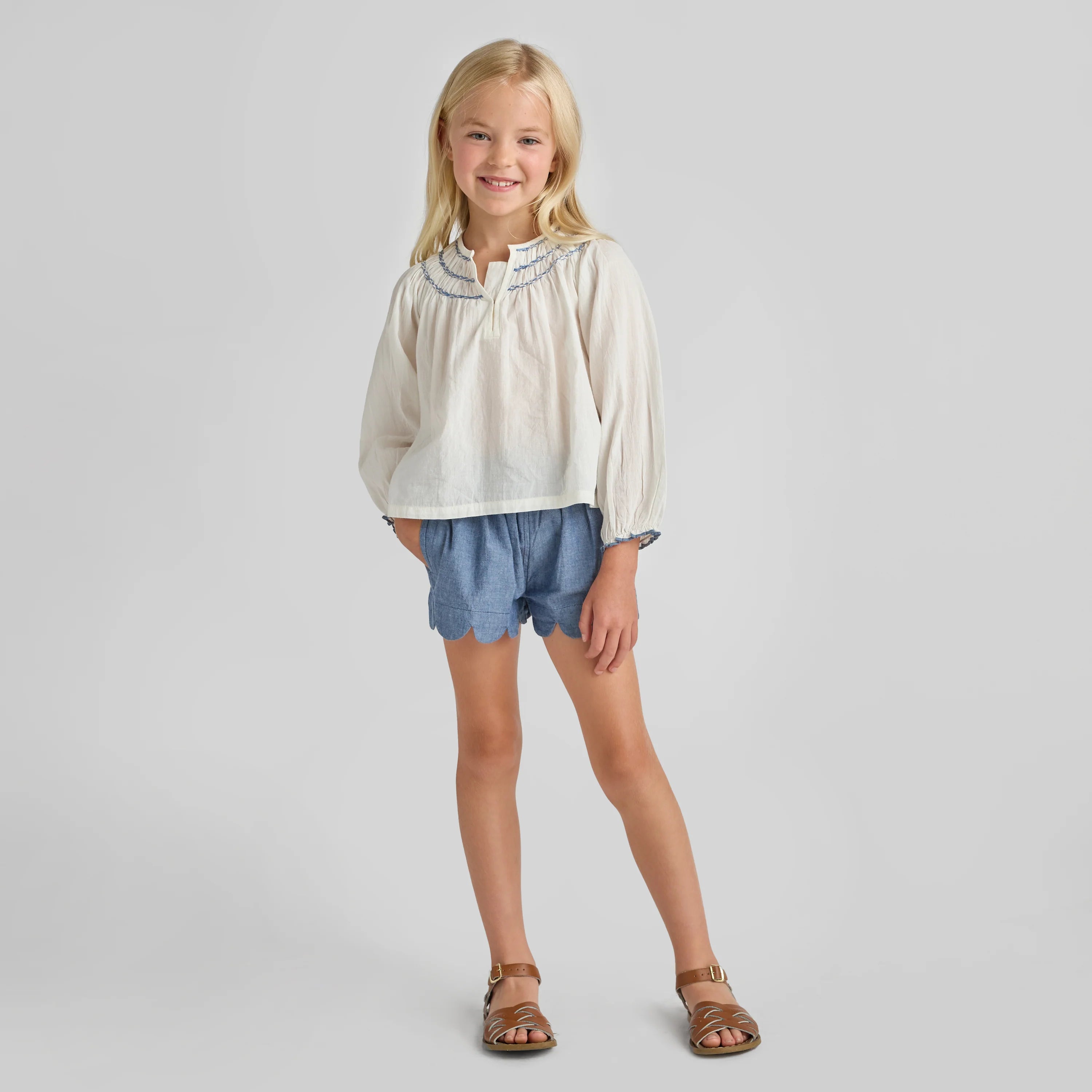 Pink Chicken Girls Scallop Misha Top & Scallop Short Set