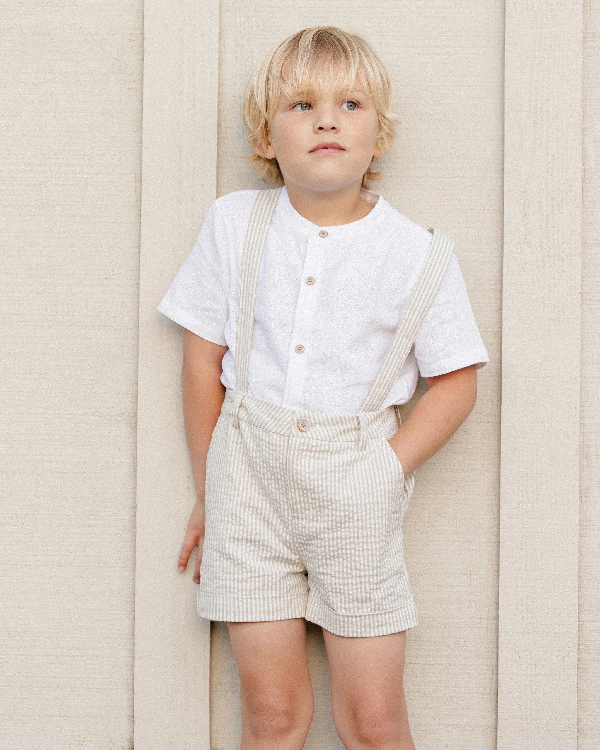 Suspender Short | Sage Stripe