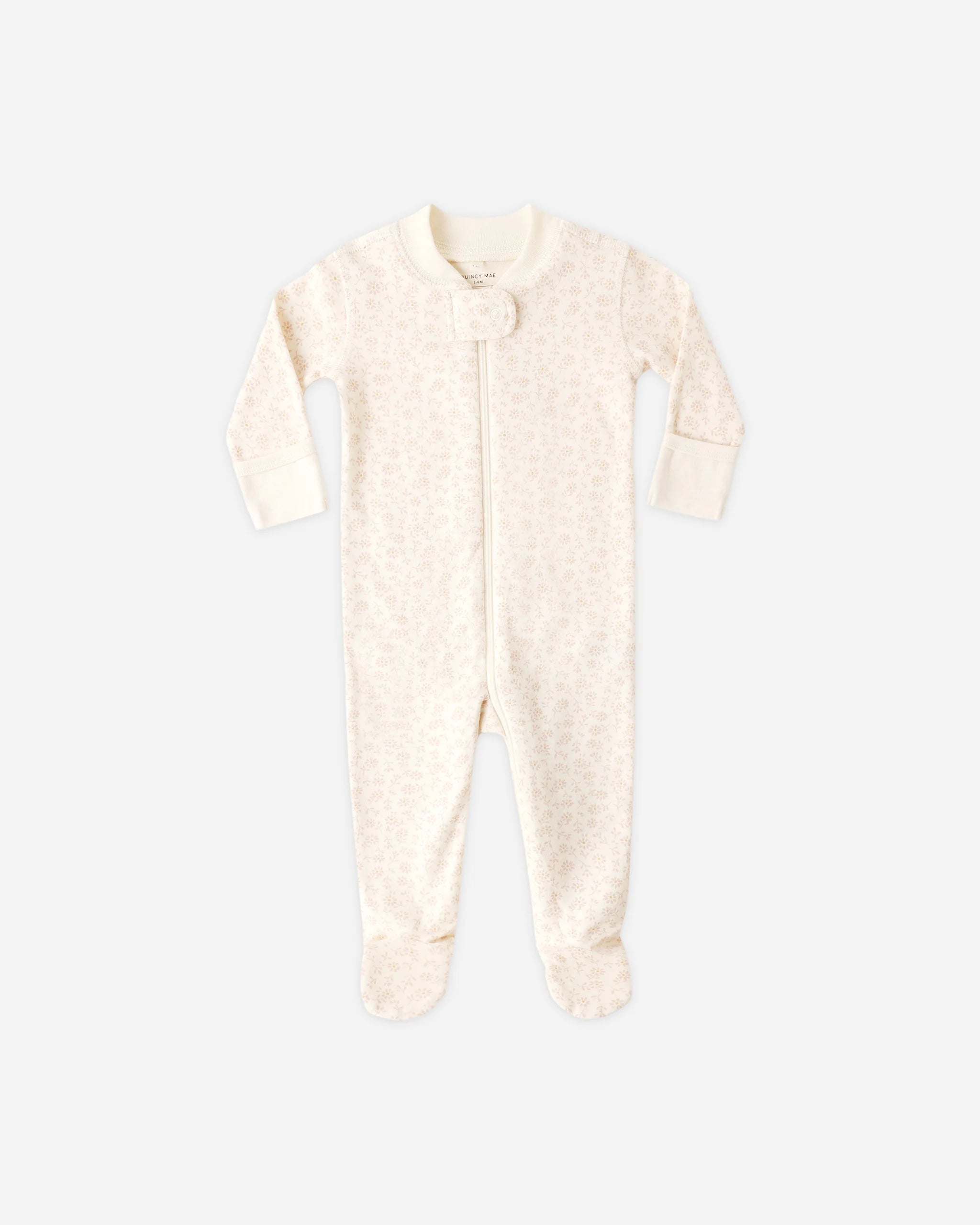 Quincy Mae Zip Longsleeve Sleeper Footie || Ditsy