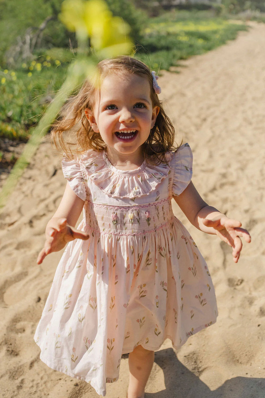 Wild Wawa Smock Flutter Dress || Dancing Tulips
