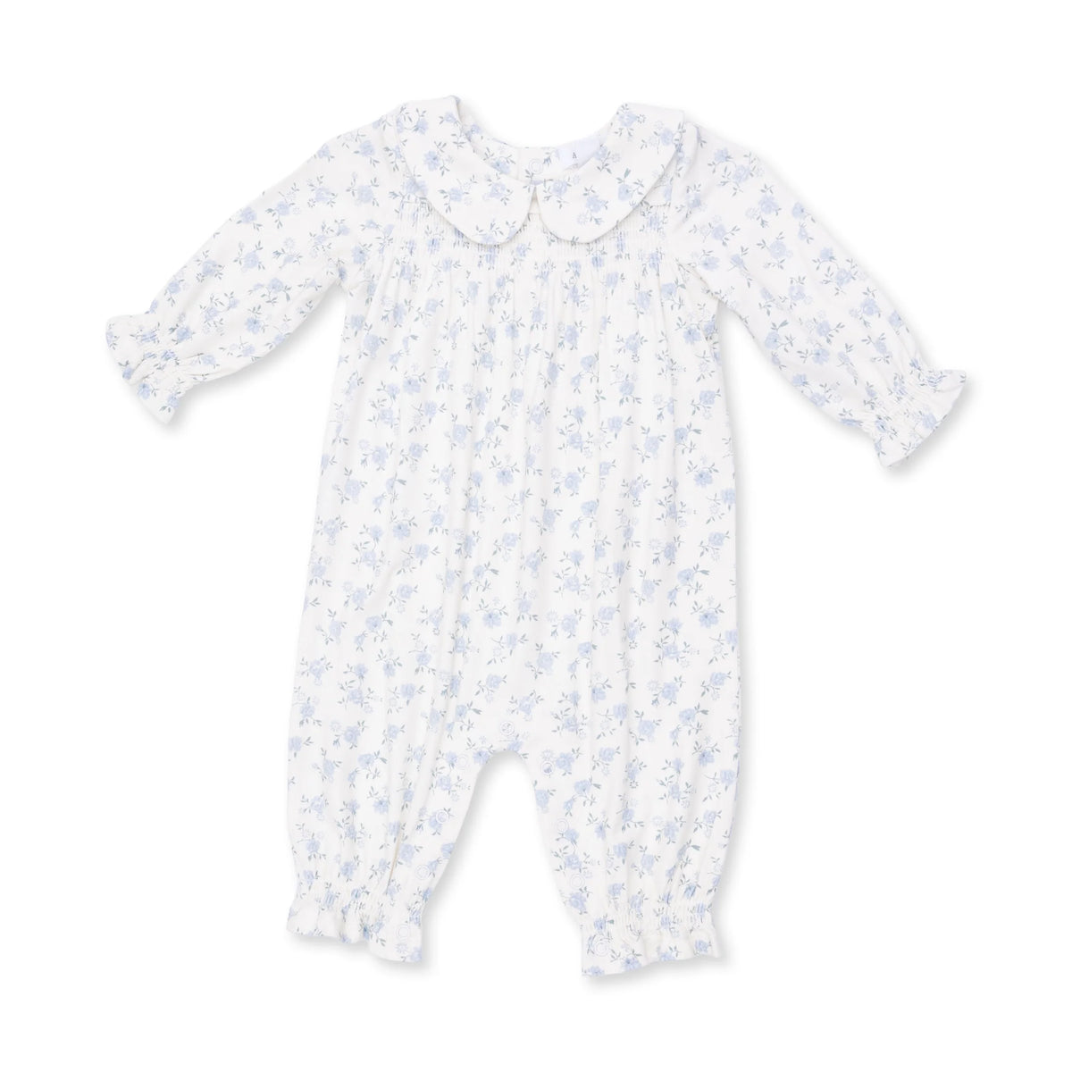 Angel Dear Rose Briar Smocked Long Sleeve Romper