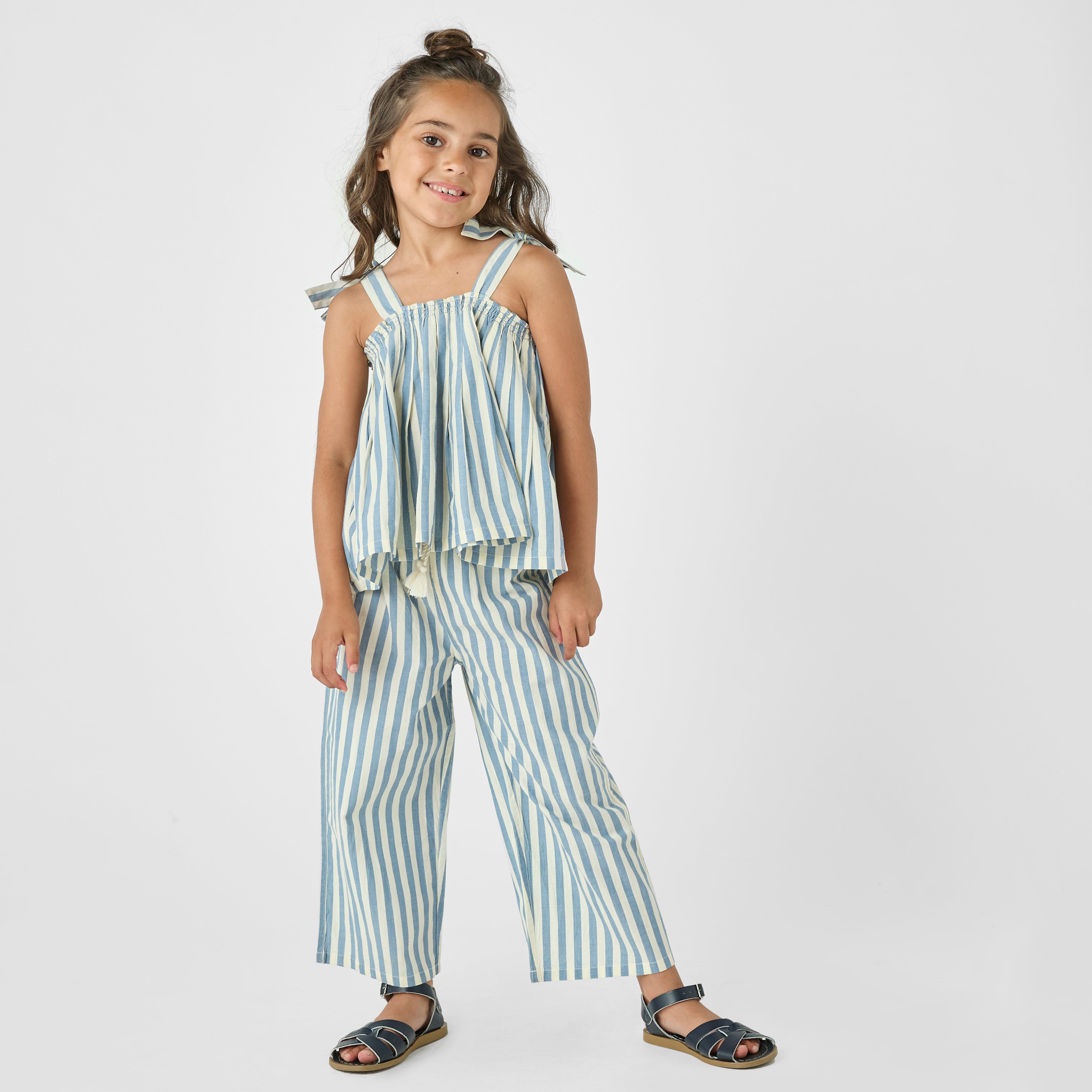 Girls Theodore Pant || Blue  Stripe