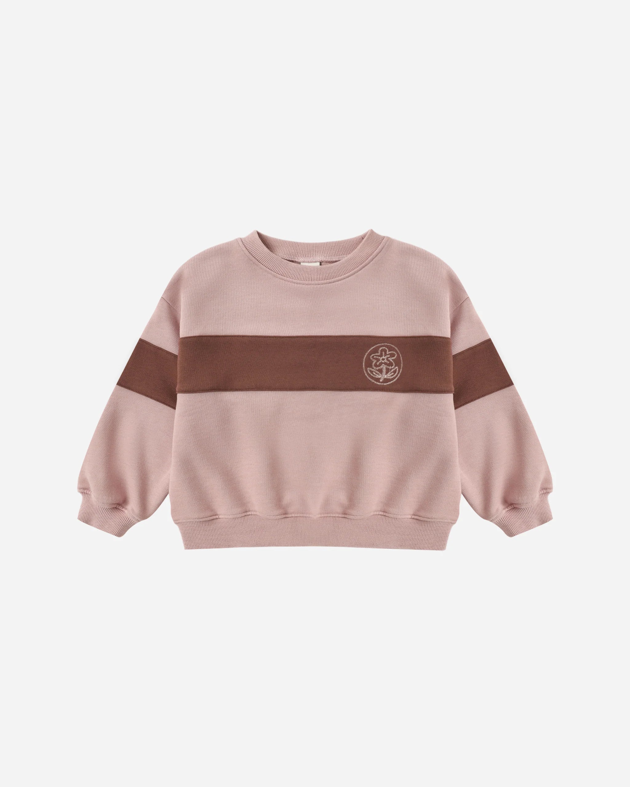 Rylee + Cru Panel Stripe Sweatshirt & Sweatpants Set || Rosewood