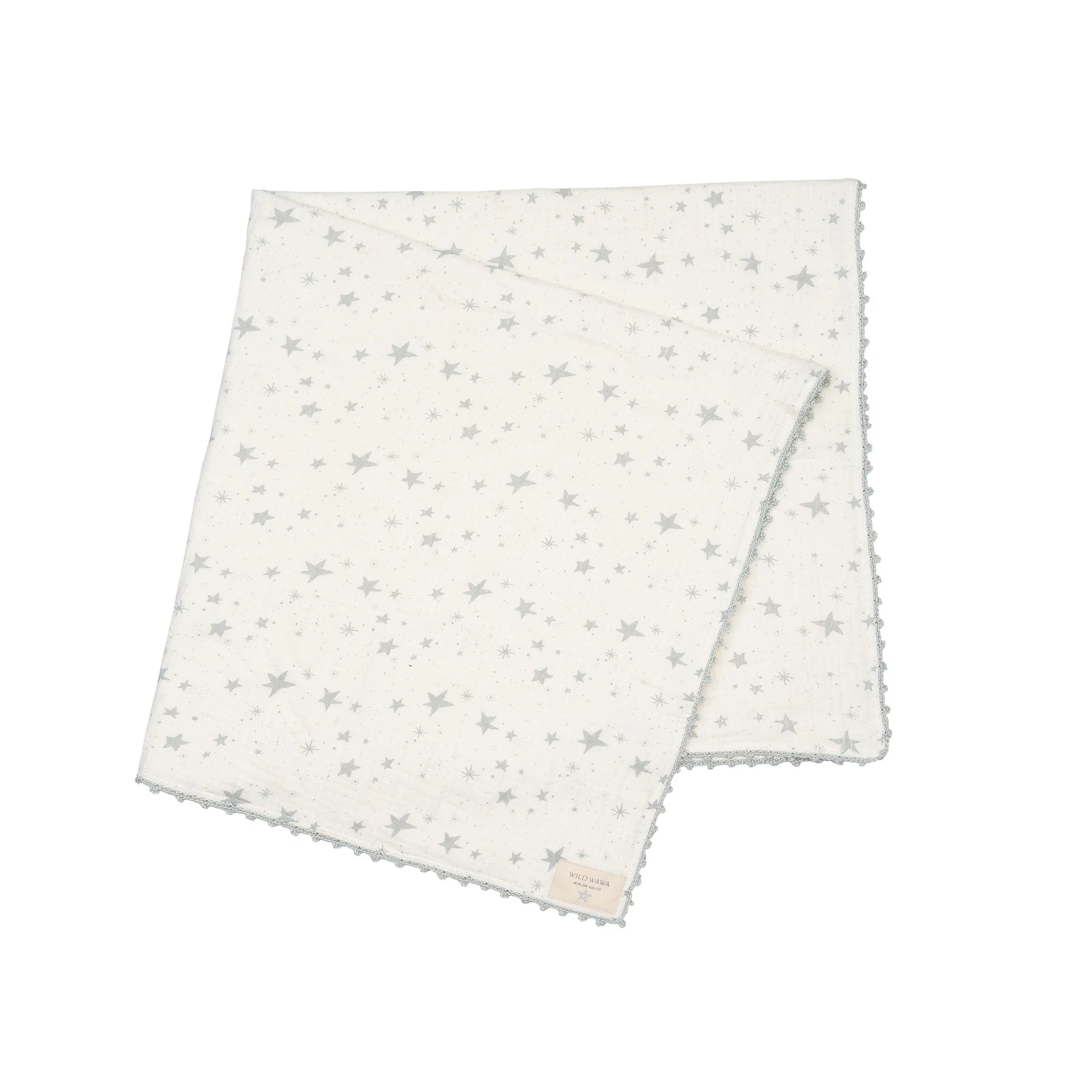Crochet Trim Swaddle || Stars