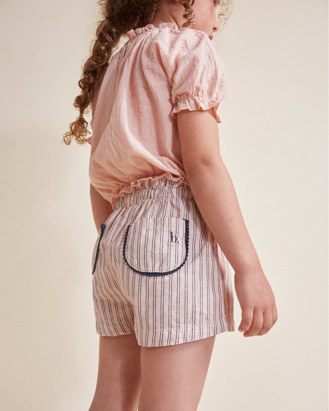 Striped Waistcoat Blouse and Short Set || Rose 2 Piece Set
