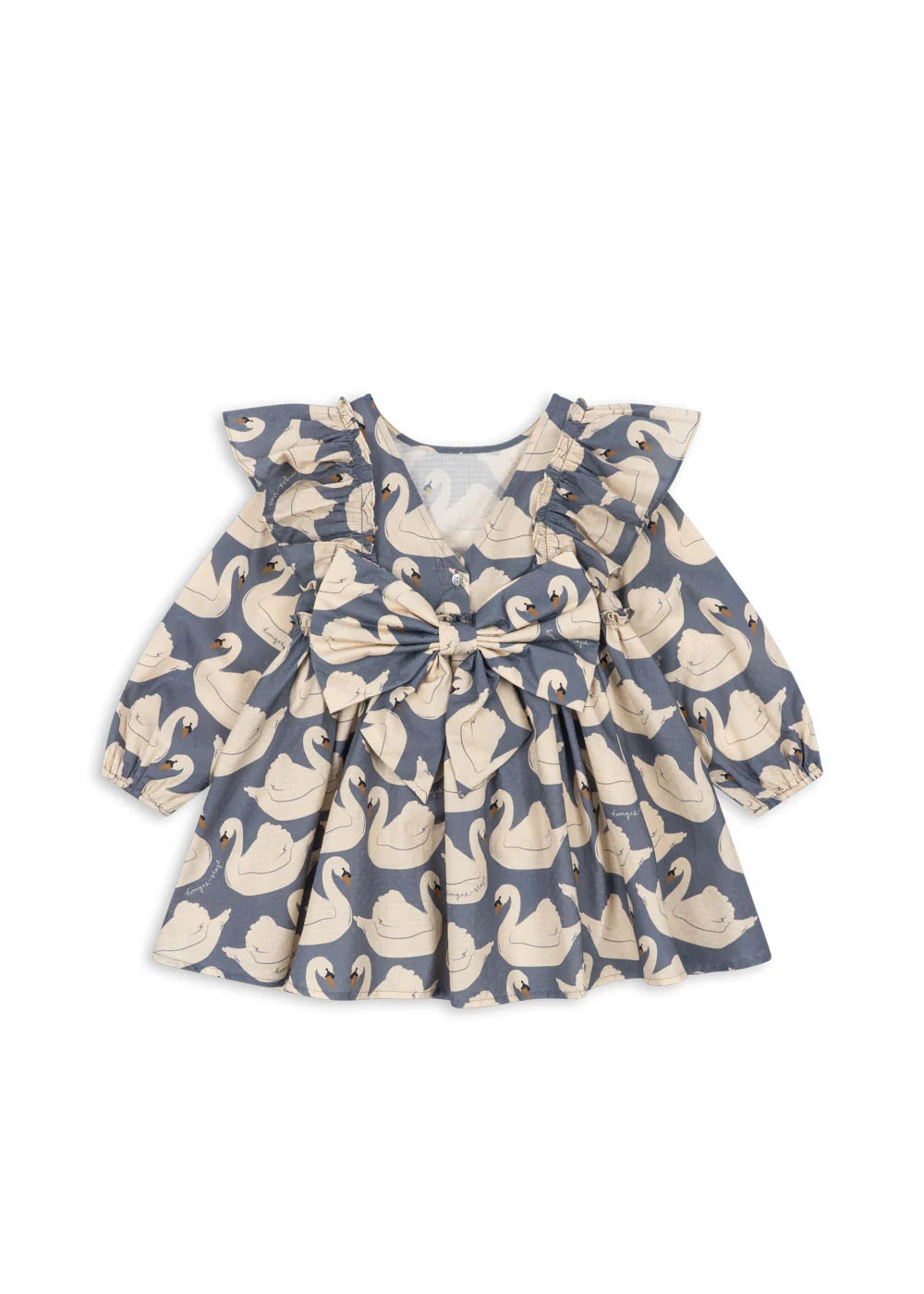 Konges Sløjd Evia Long Sleeve Bow Dress || Swan