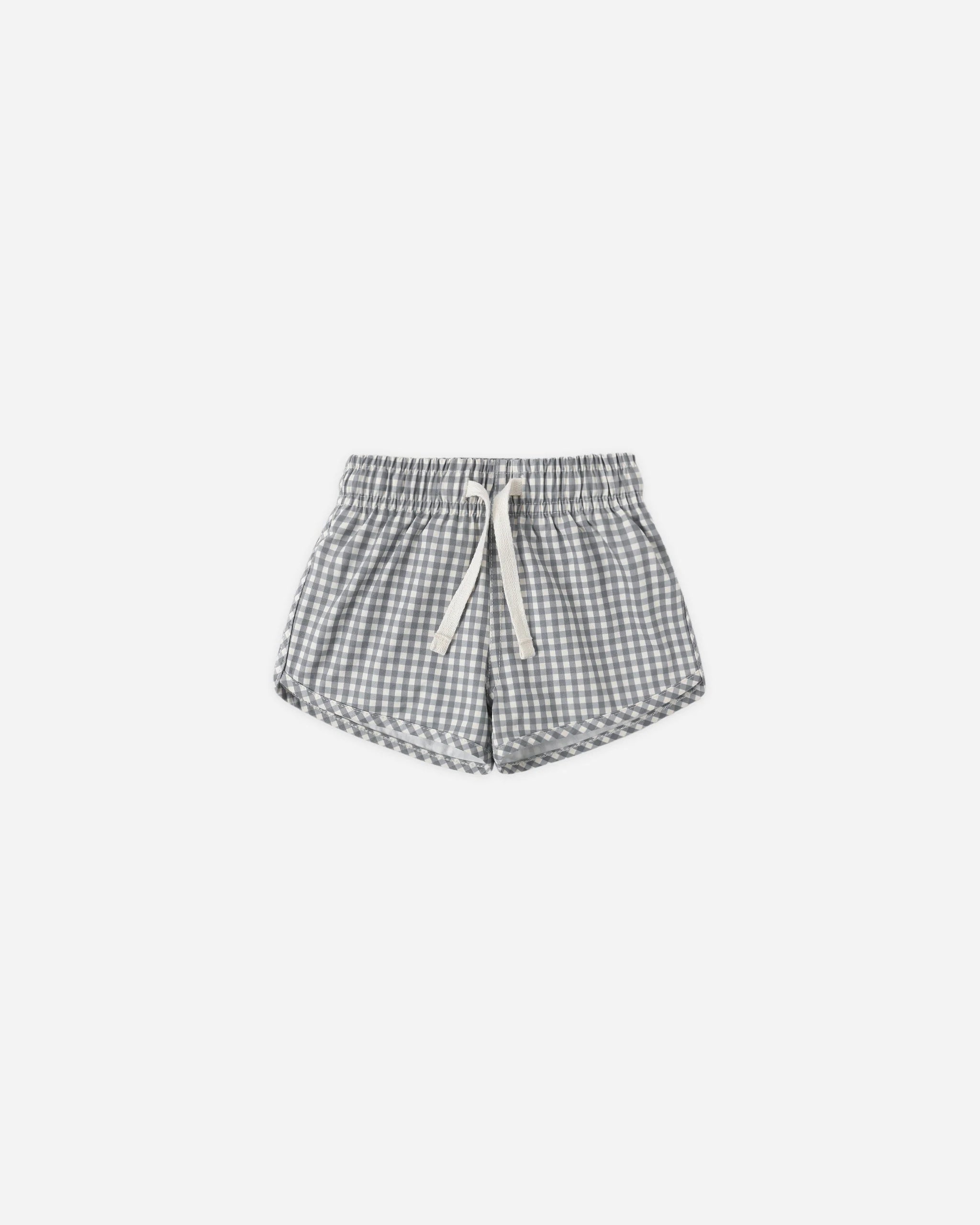 Quincy Mae Boys Swim Short || Ocean Gingham