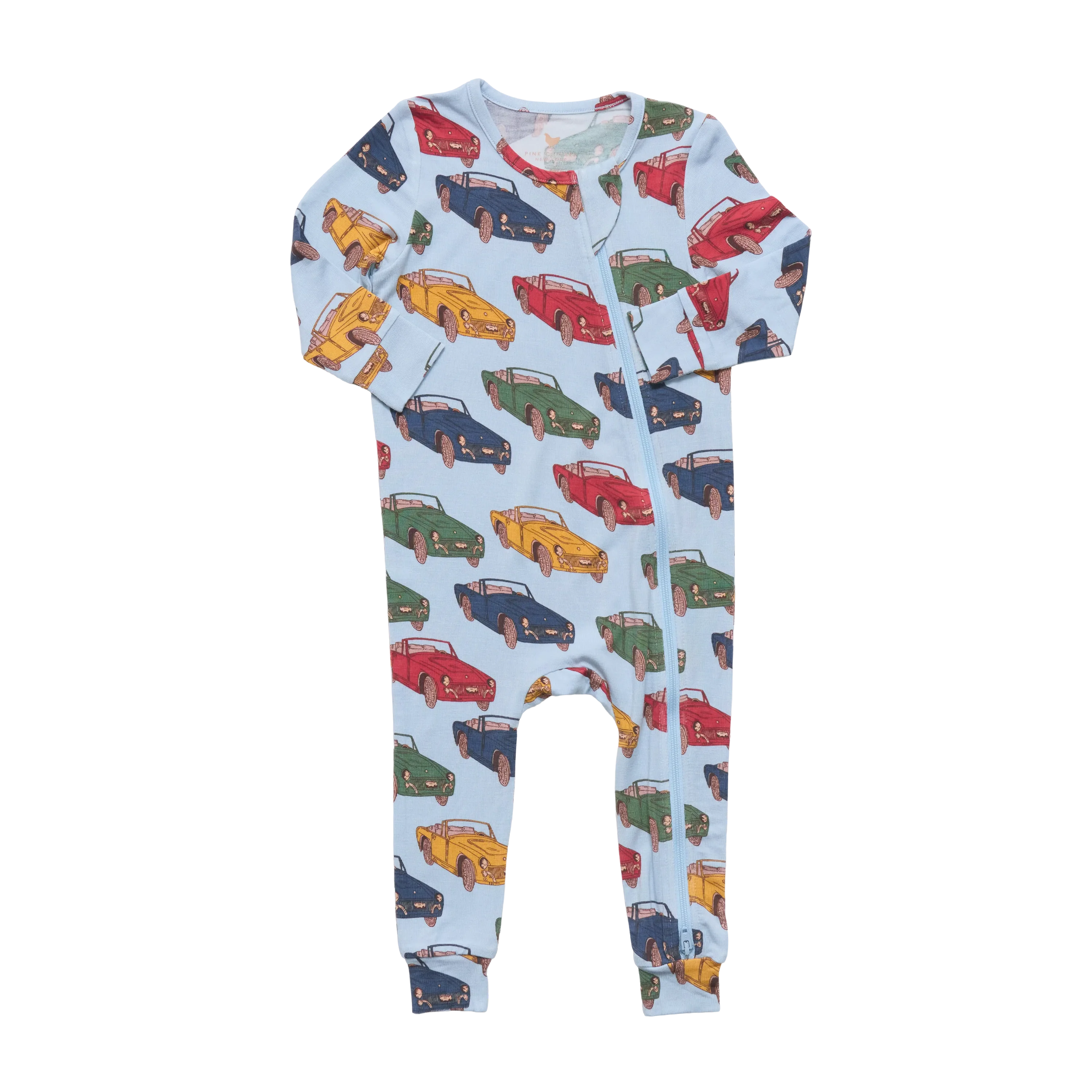 Pink Chicken Baby Bamboo Romper || Vintage Cars