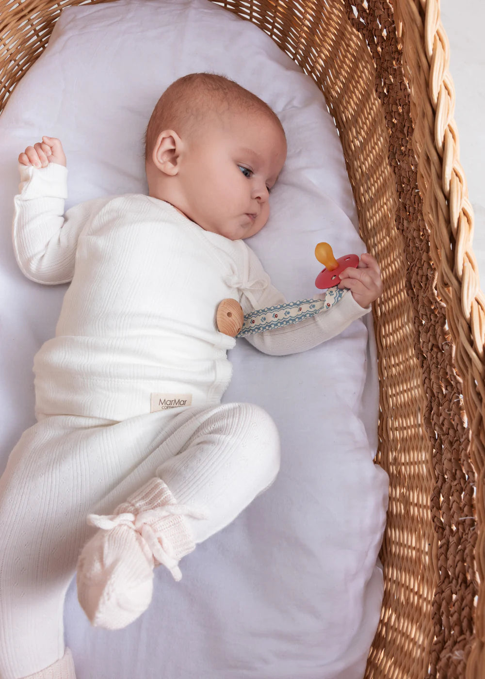 Pointelle Bodysuit and Pant Set - Gentle White