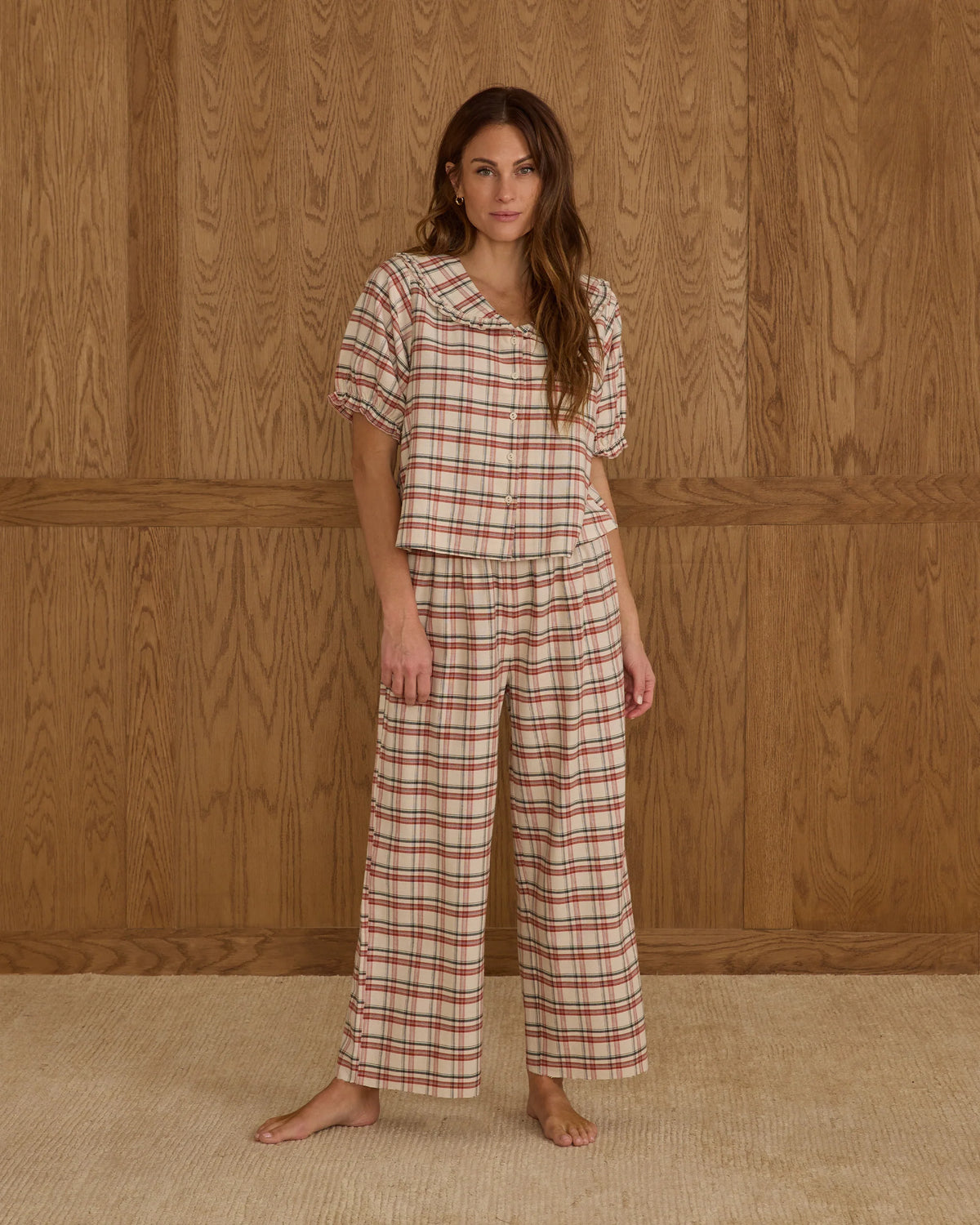 Rylee + Cru Ruffle Pajamas | Holiday Flannel - Women